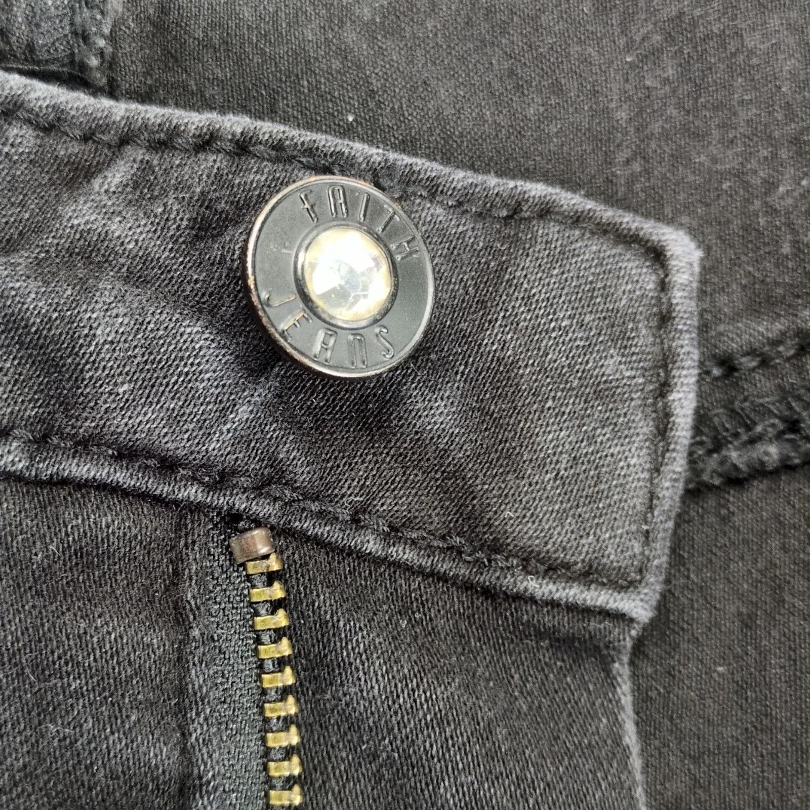 Other Faith Black Jeans Women's 12 "Have Faith" 30x28" High Rise Size 34" / US 12 / IT 48 - 10 Thumbnail