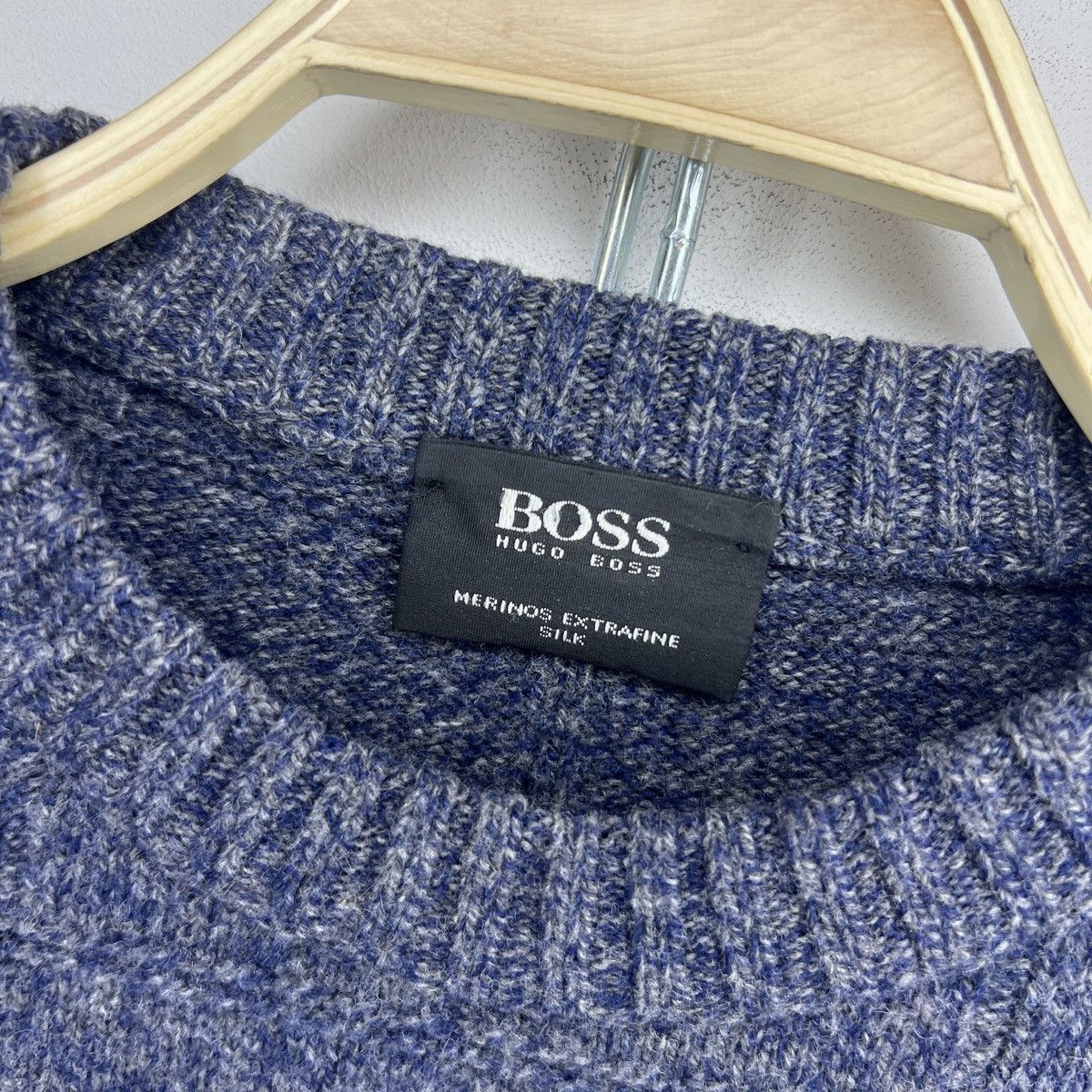 Designer × Hugo Boss × Vintage Vintage 90s Wool Silk Blend Hugo Boss Sweater Jumper Knit Size US L / EU 52-54 / 3 - 5 Thumbnail