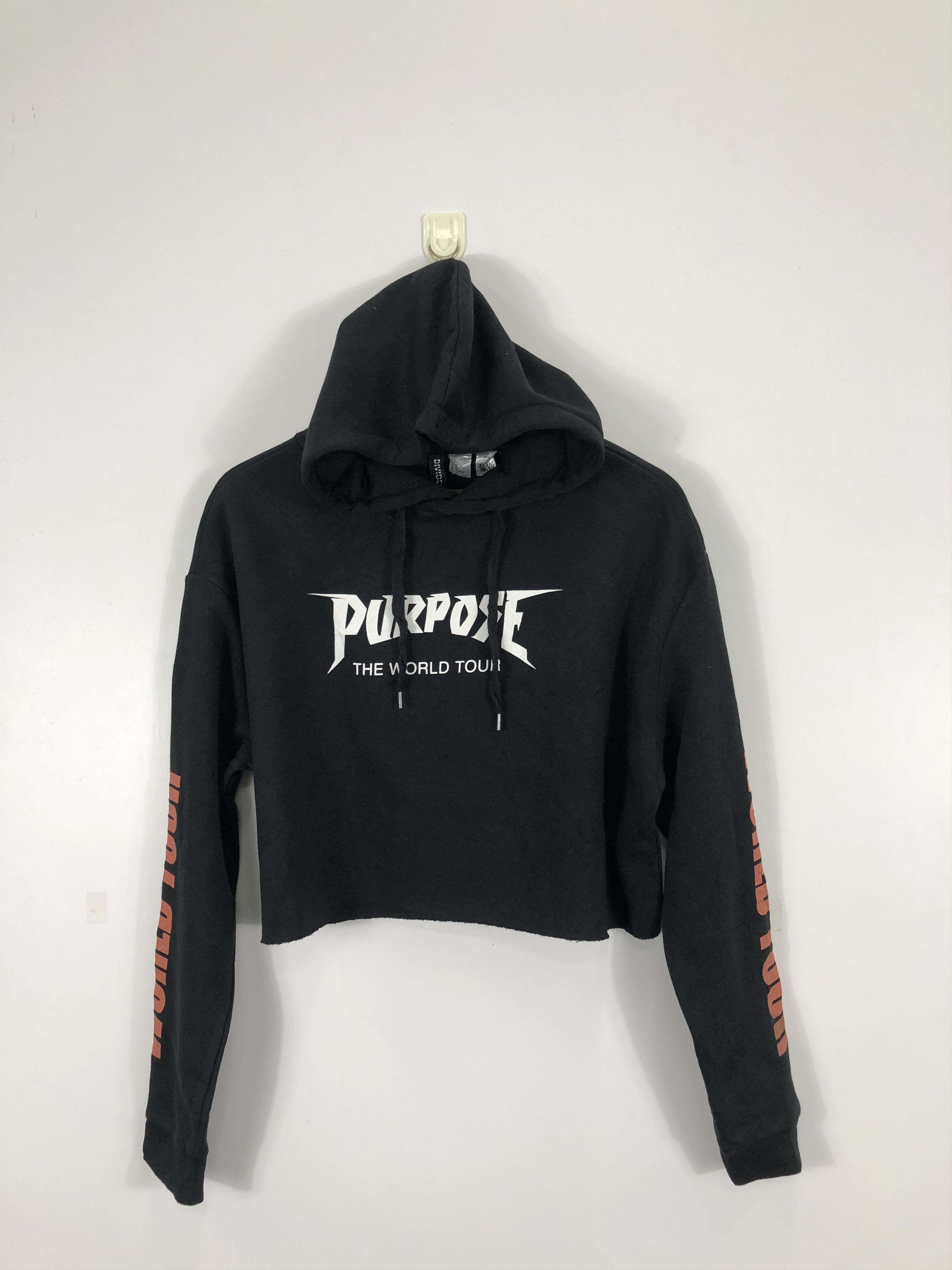 image of Divided x Justin Bieber Hoodie Croptop Jacket in Black, Men's (Size Medium)
