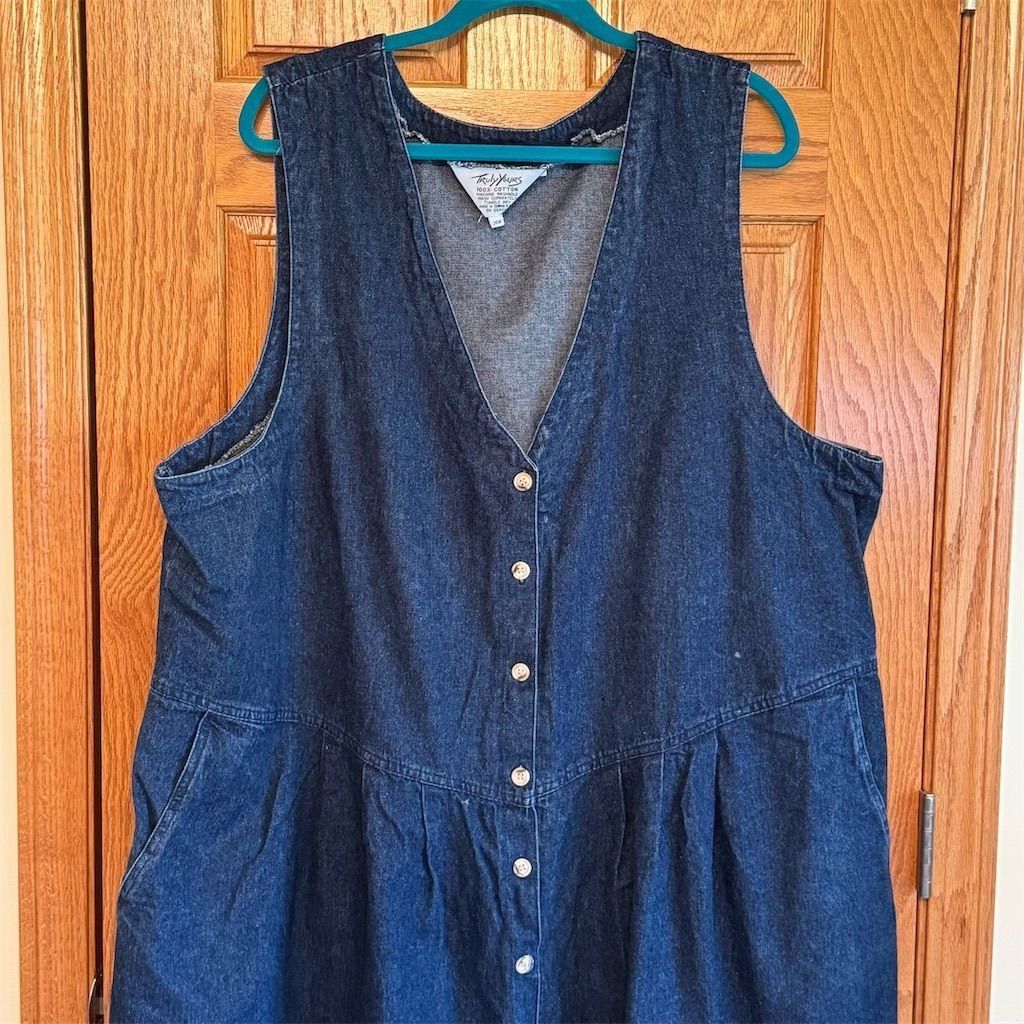 Ann Taylor Truly Yours Vintage Denim Sleeveless Dress Plus Size 26 3X Size XL / US 12-14 / IT 48-50 - 3 Thumbnail