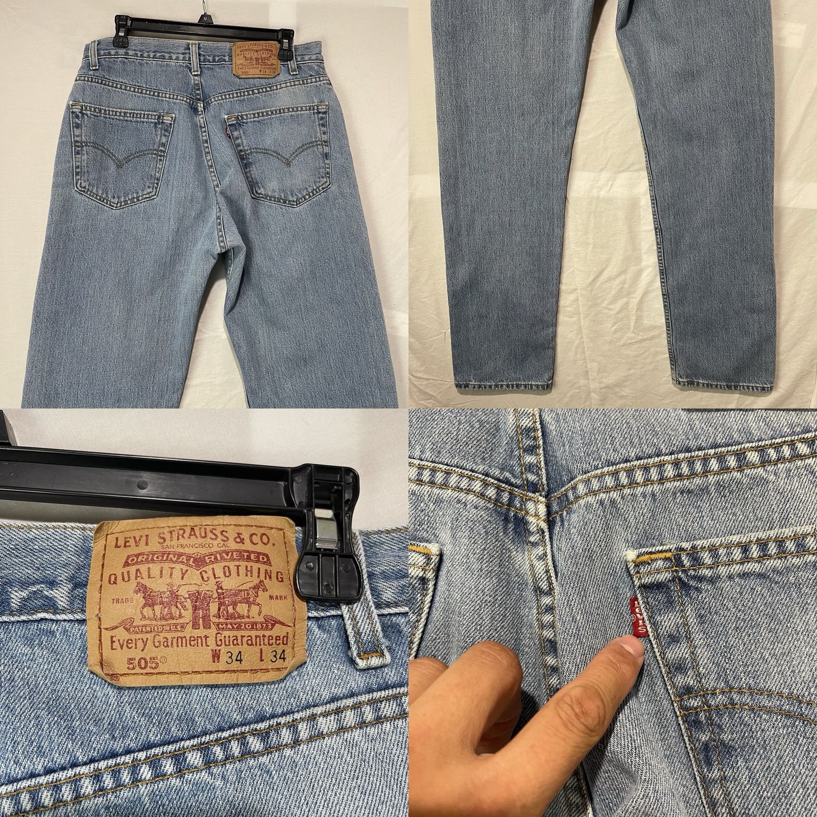 Levi's VINTAGE Levi's 505 Jeans Mens 34x34 Denim Pants Canada Blue 5-Pocket Regular Fit Adult Regular Size XS? Size US 34 / EU 50 - 10 Thumbnail