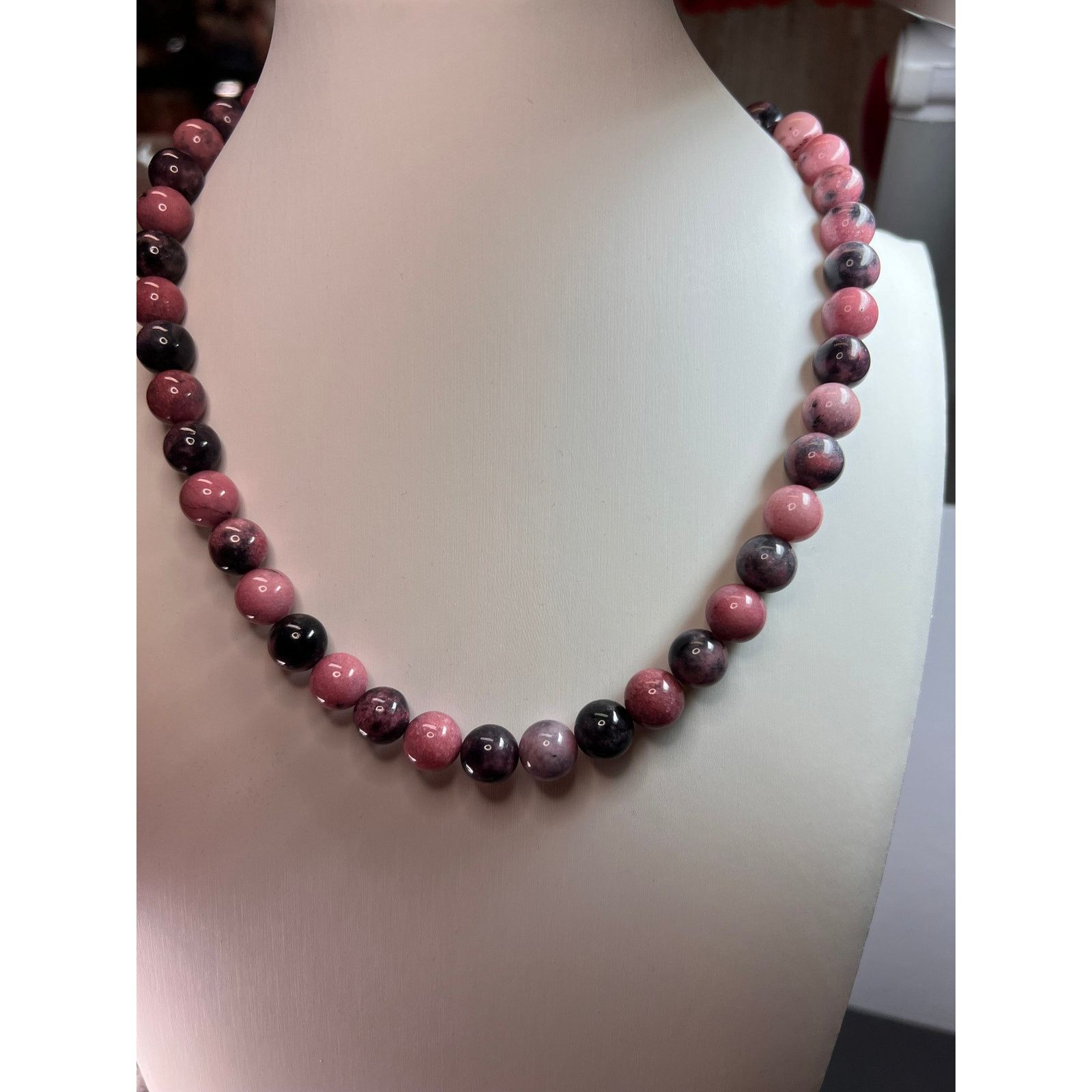 Other Rhodonite beaded necklace with sterling silver clasp Size ONE SIZE - 4 Thumbnail