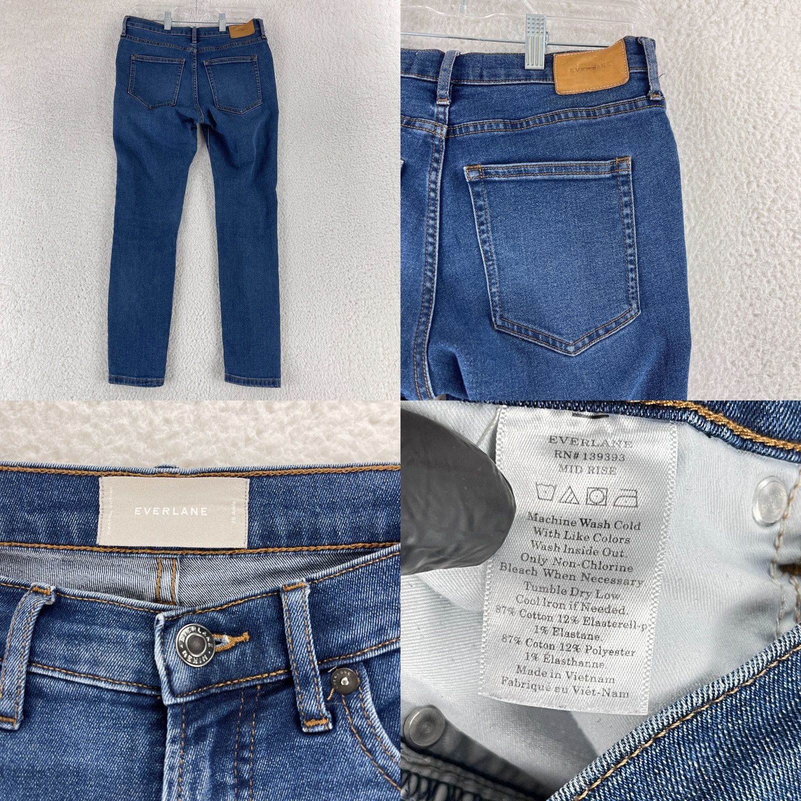 Everlane Everlane Jeans Womens Mid-Rise Blue Denim Skinny 5-Pocket Size 28 Comfortable Stretch Casual 90s City Preppy Vintage: No Mens Womens Girls Size 28" / US 6 / IT 42 - 9 Thumbnail