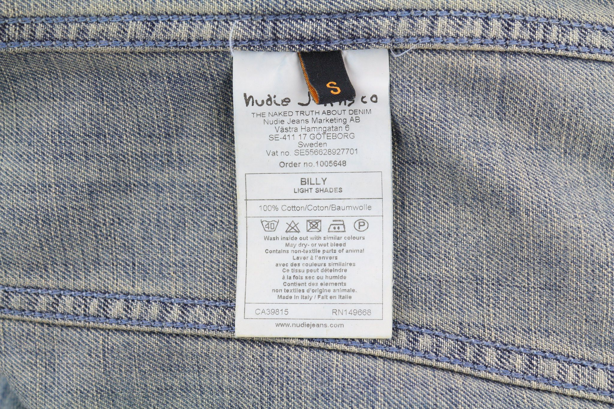 Nudie Jeans BILLY S Denim Light Shades Buttoned Logo Jacket 80752 Size US S / EU 44-46 / 1 - 6 Thumbnail
