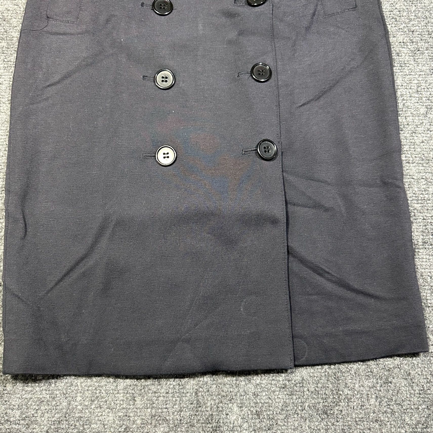 Ann Taylor Ann Taylor Skirt Womens 00 Navy Blue Stretch Knit Front Vent Back Zip Pencil VINTAGE? Size 24" / US 00 / IT 34 - 3 Thumbnail