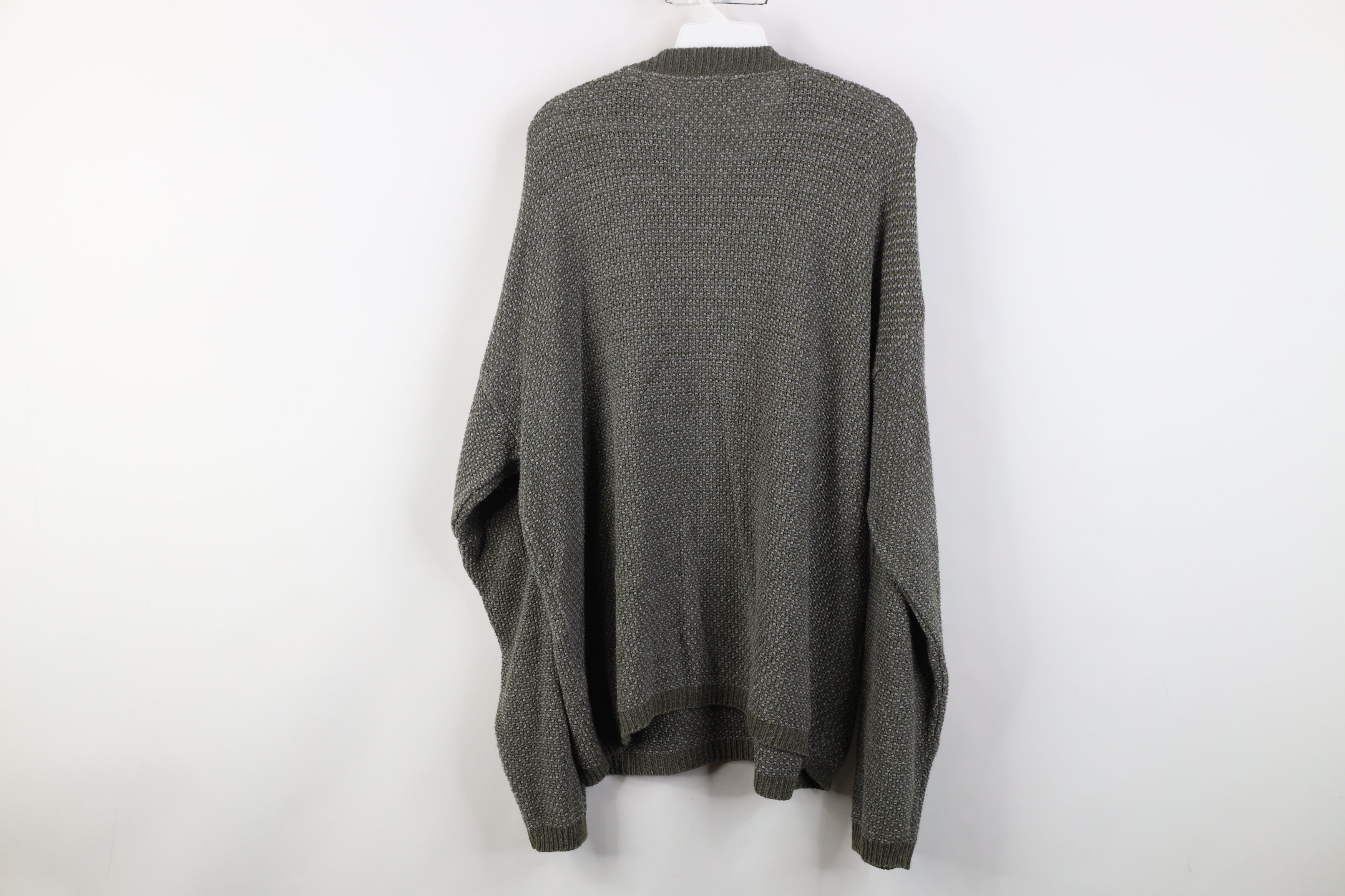 Vintage Vintage 90s Streetwear Thermal Knit Henley Sweater Green USA Size US L / EU 52-54 / 3 - 9 Thumbnail