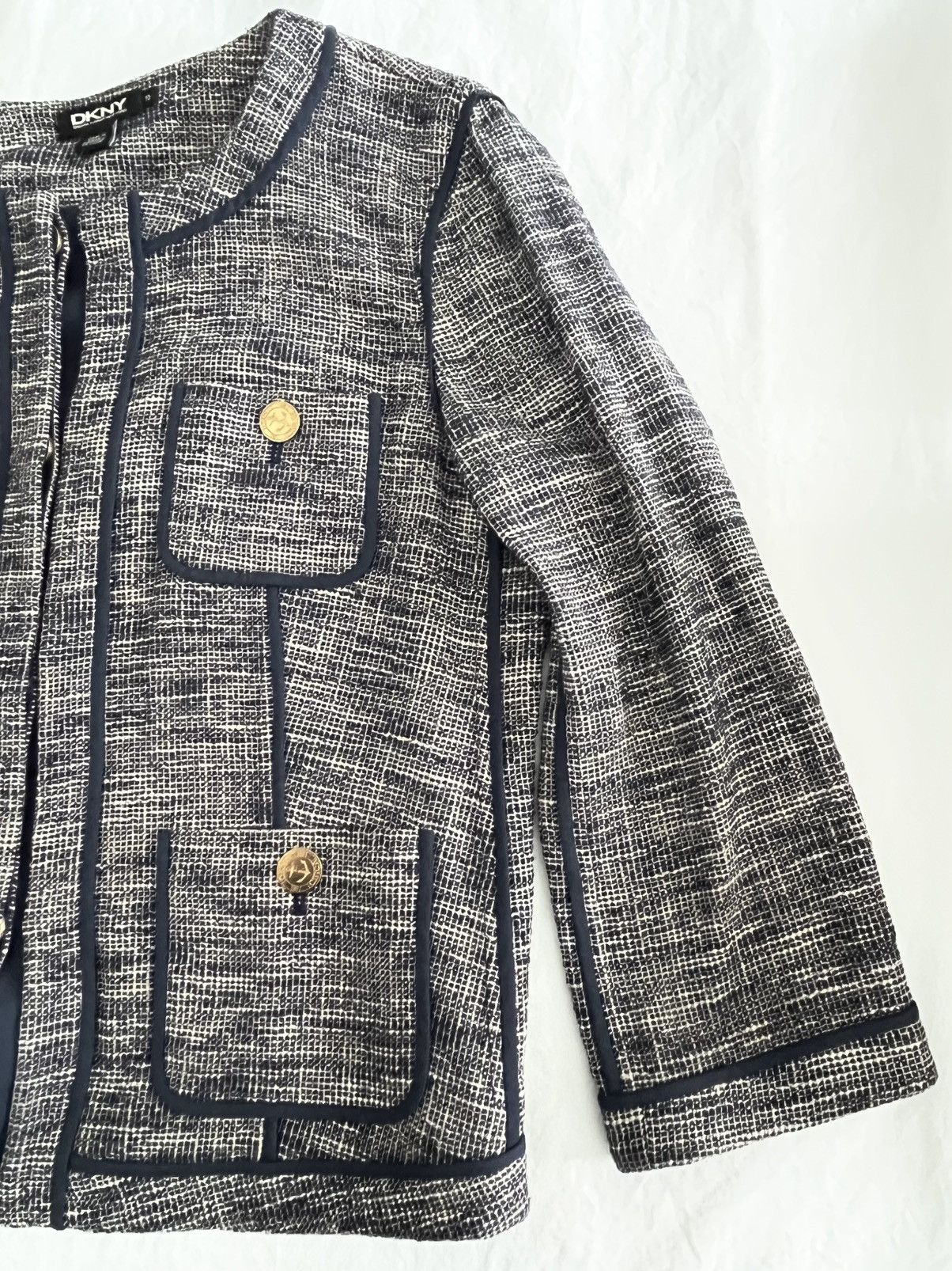 DKNY × Donna Karan DKNY Cropped Blazer Size L / US 10 / IT 46 - 7 Thumbnail