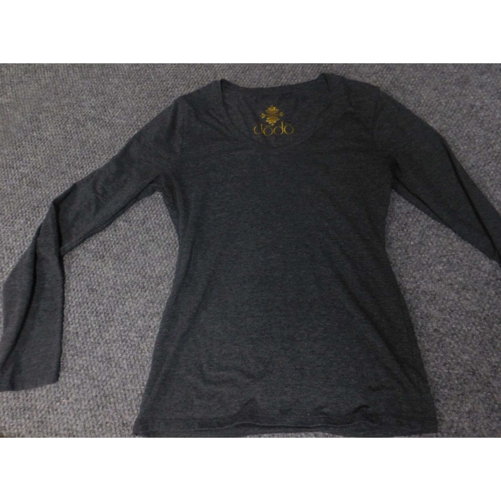 Vintage Dodo Blouse Shirt Women L Gray Cotton Stretch Pullover Casual Long Sleeve Collared Button Regular Basic Classic Vintage No Size L / US 10 / IT 46 - 2 Thumbnail