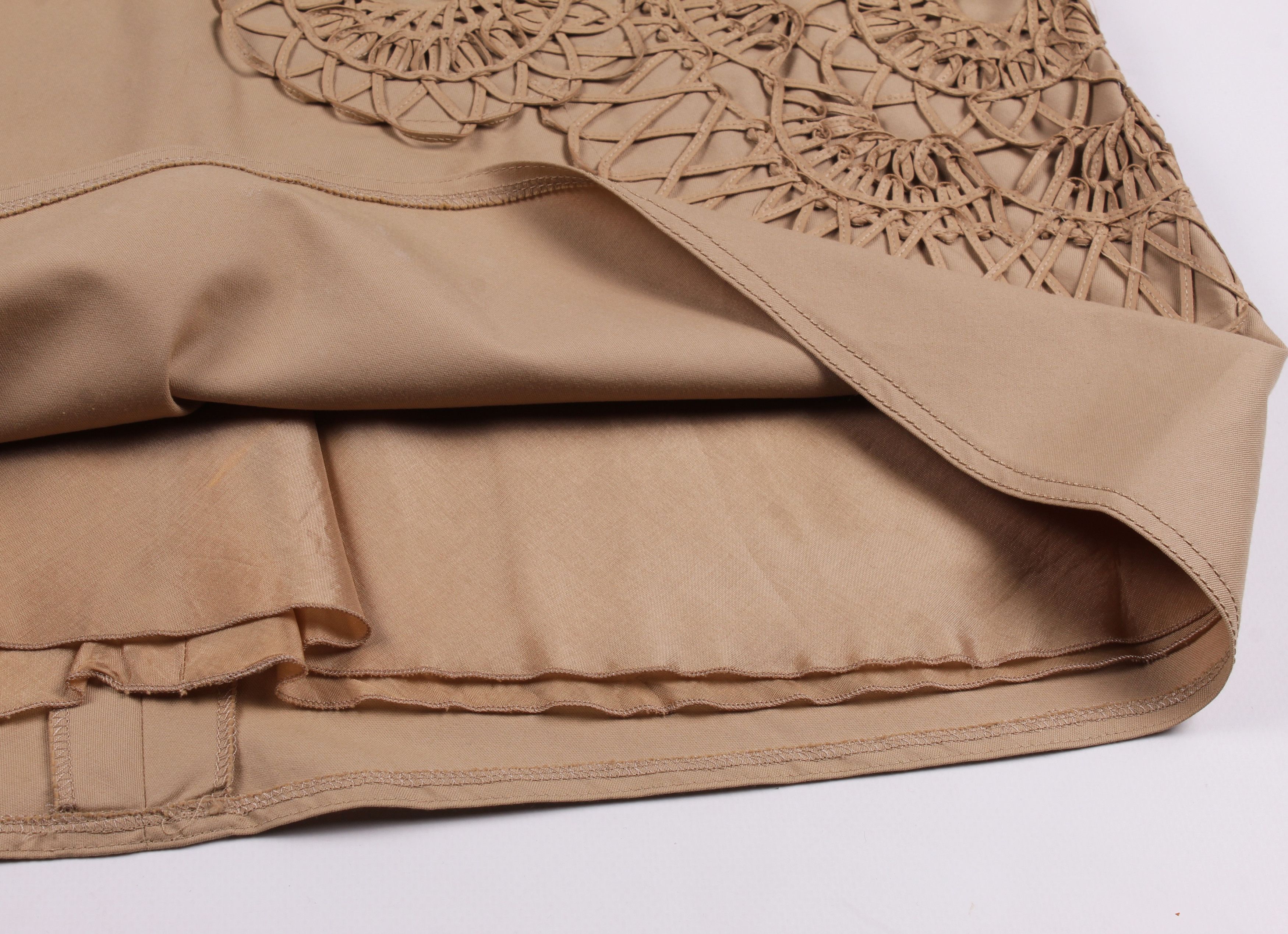 Akris Akris A-Line Application Beige Midi Skirt Size 30" / US 8 / IT 44 - 7 Thumbnail