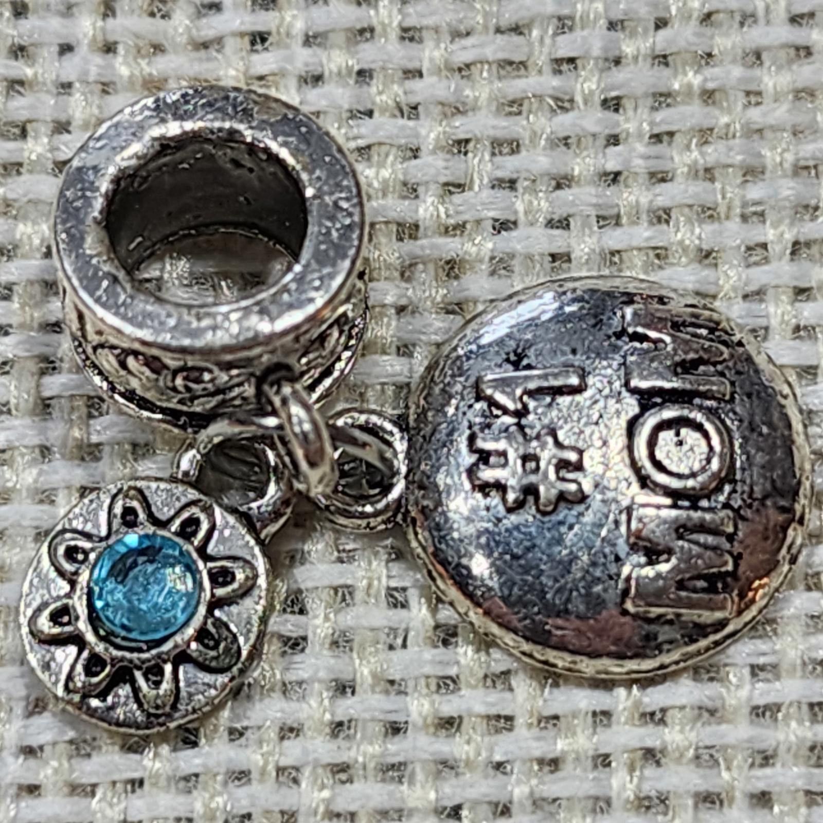 The Unbranded Brand Mom Silver Charm with Blue Gemstone Accent Size ONE SIZE - 5 Thumbnail