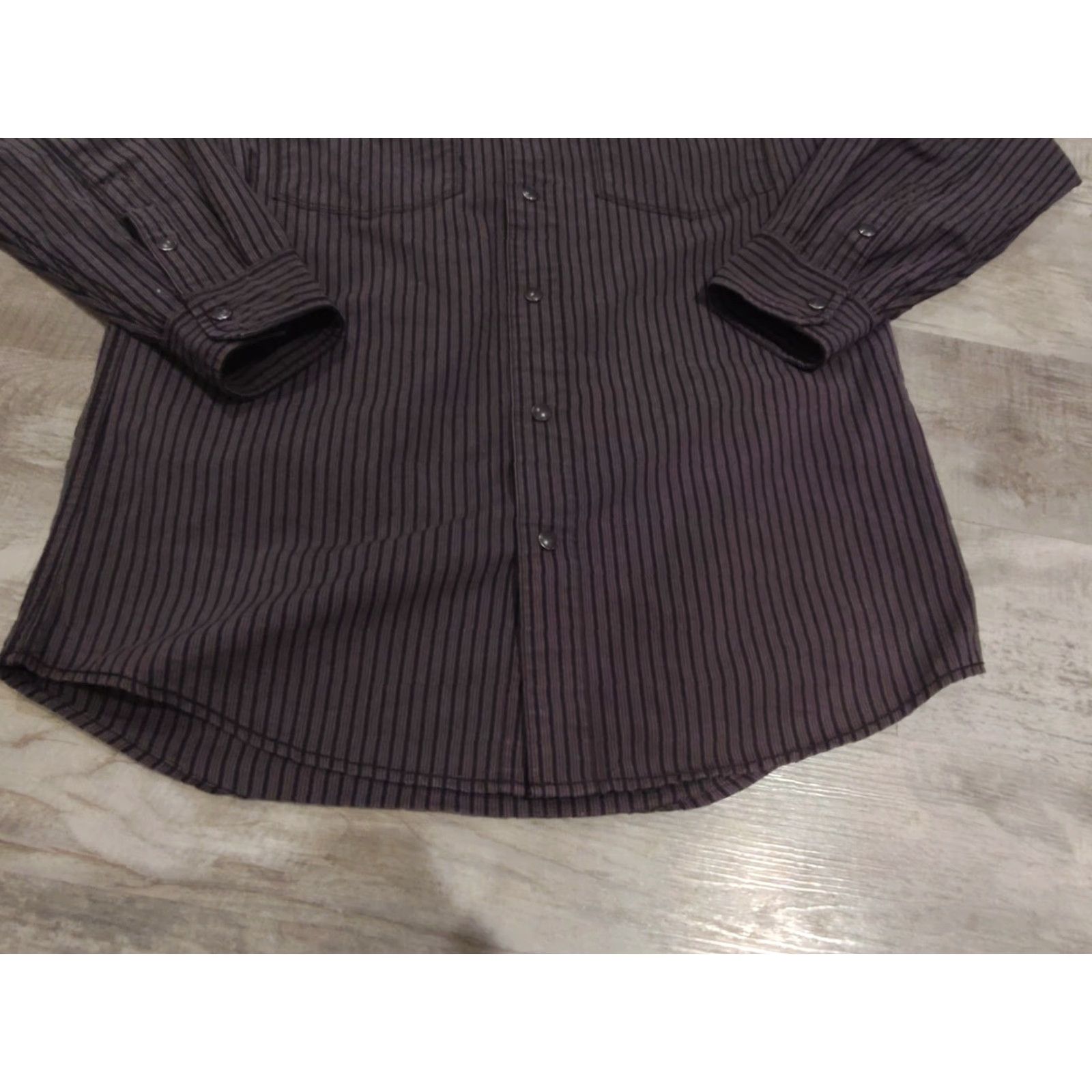 Harley Davidson Harley-Davidson Shirt Striped Pearl Snap Button-Up Men M Black & Gray Motorcycle Western Y2K Mens Size US M / EU 48-50 / 2 - 3 Thumbnail