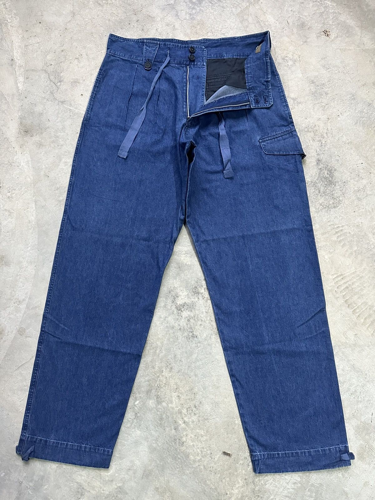 Yohji Yamamoto Archival Piece 80s Ys For Men Denim Drawstring Cargo Trouser Size US 32 / EU 48 - 4 Thumbnail