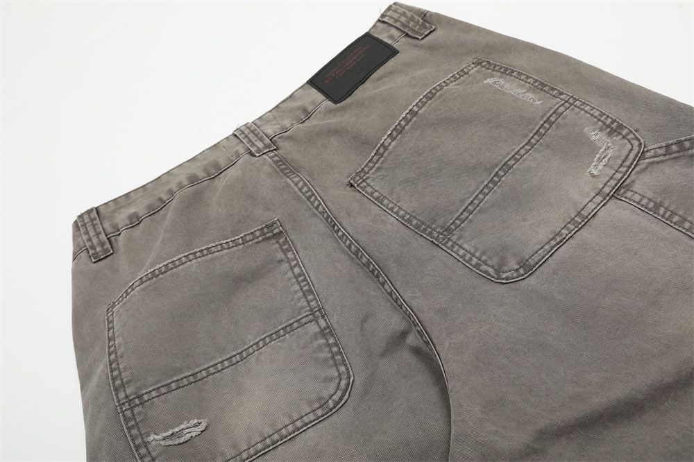 Japanese Brand × Jean Men's washed damaged straight loose wide-leg ripped jeans Size US 32 / EU 48 - 6 Thumbnail