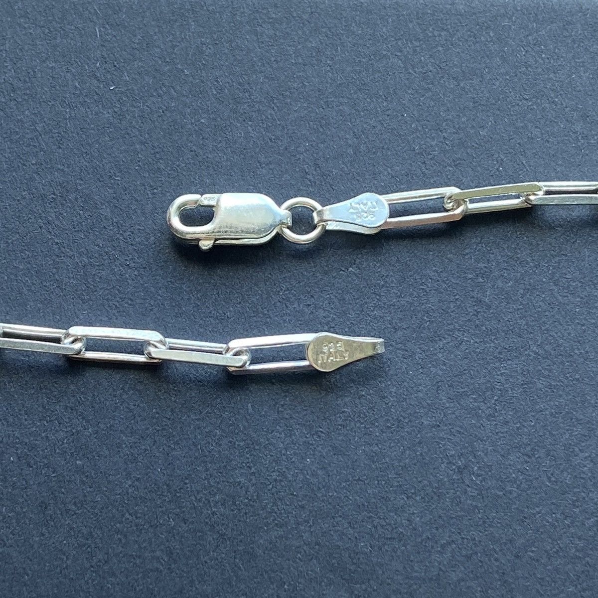 Sterling Silver Silver Chain Solid Silver Paperclip Necklace 18in 3mm Size ONE SIZE - 2 Thumbnail
