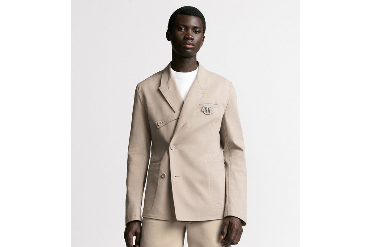 Dior o1bcso1str0326 Oblique Jacket With Buttoned Strap in Beige Size US XL / EU 56 / 4 - 3 Thumbnail