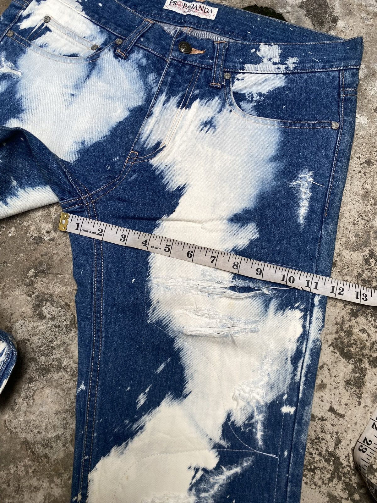 Japanese Brand PROPA9ANDA Josh Rox Tie Dye Ripped Japanese Denim Size US 33 - 10 Thumbnail