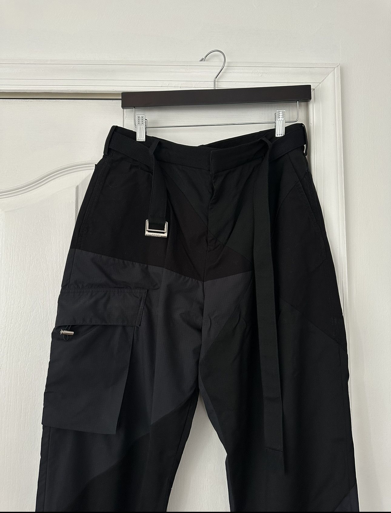 Sacai LOVEOVERRULES Hank Willis Thomas Solid Mix Cargo Pants Size US 32 / EU 48 - 7 Thumbnail