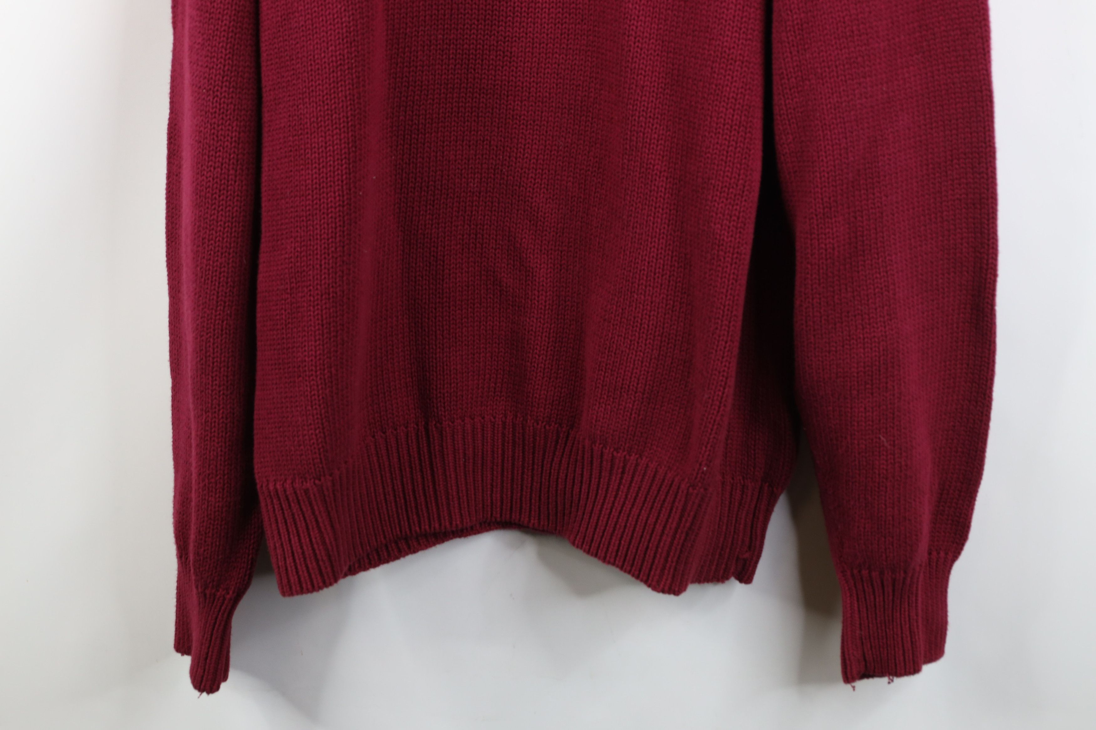 Eddie Bauer Vintage 90s Eddie Bauer Cotton Knit Crewneck Sweater Maroon Size US L / EU 52-54 / 3 - 3 Thumbnail