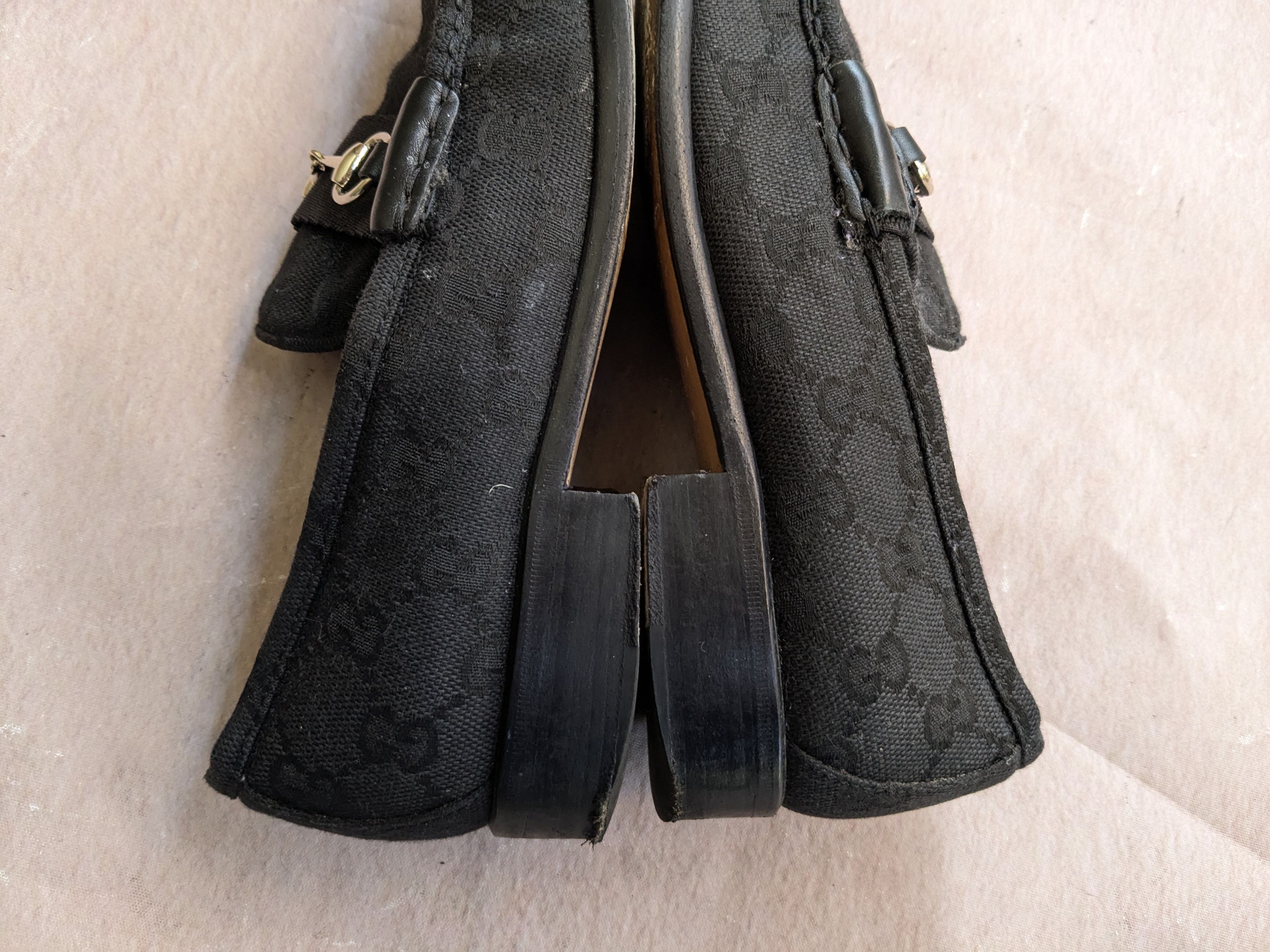 Gucci Gucci Horsebit Loafers Black Monogram Canvas Logo 7 B Size US 7 / IT 37 - 8 Thumbnail