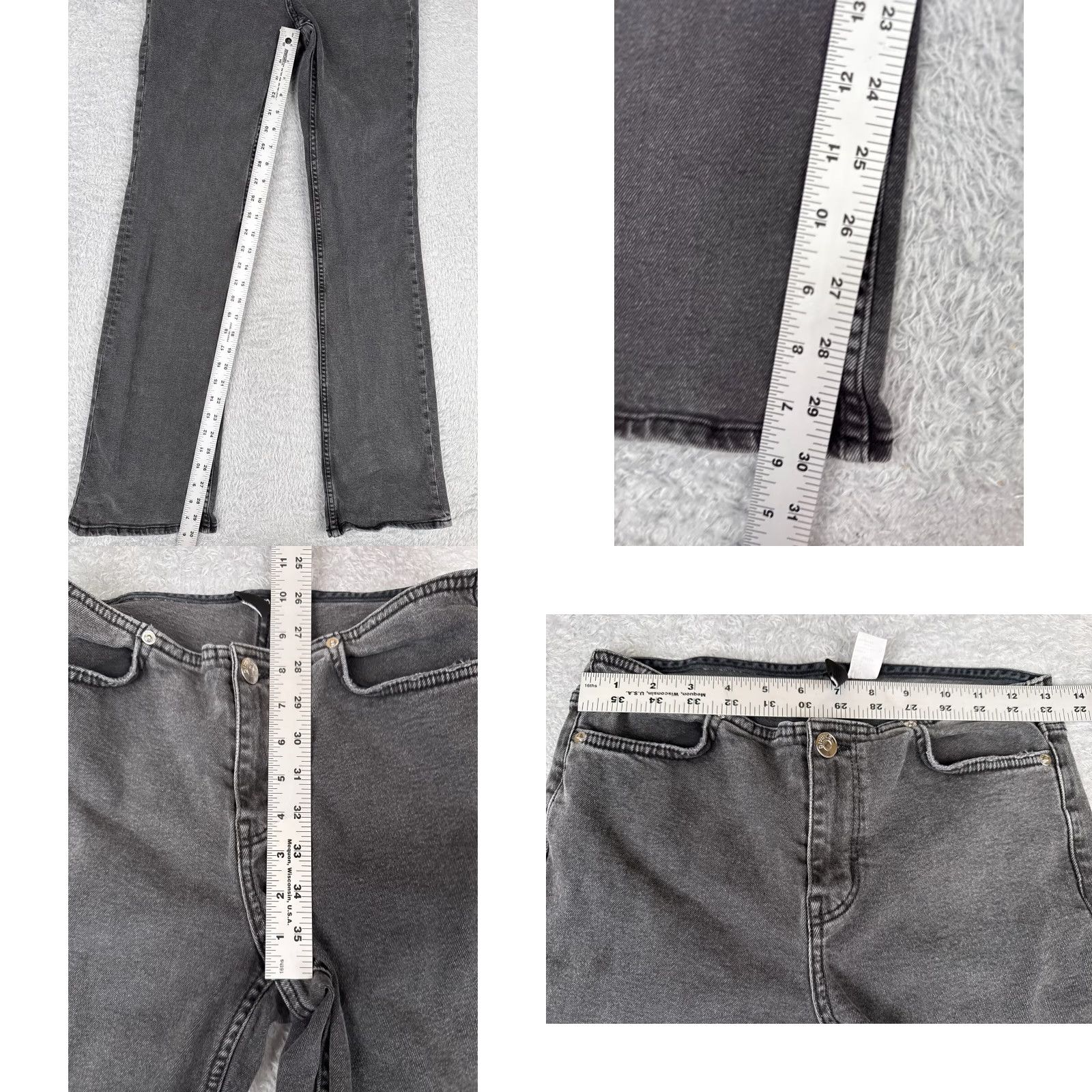 Vintage Divider Jeans Womens 6 Black No Waist Flared Cotton Blend Mid Rise Cotton 26x30 Size 28" / US 6 / IT 42 - 8 Thumbnail