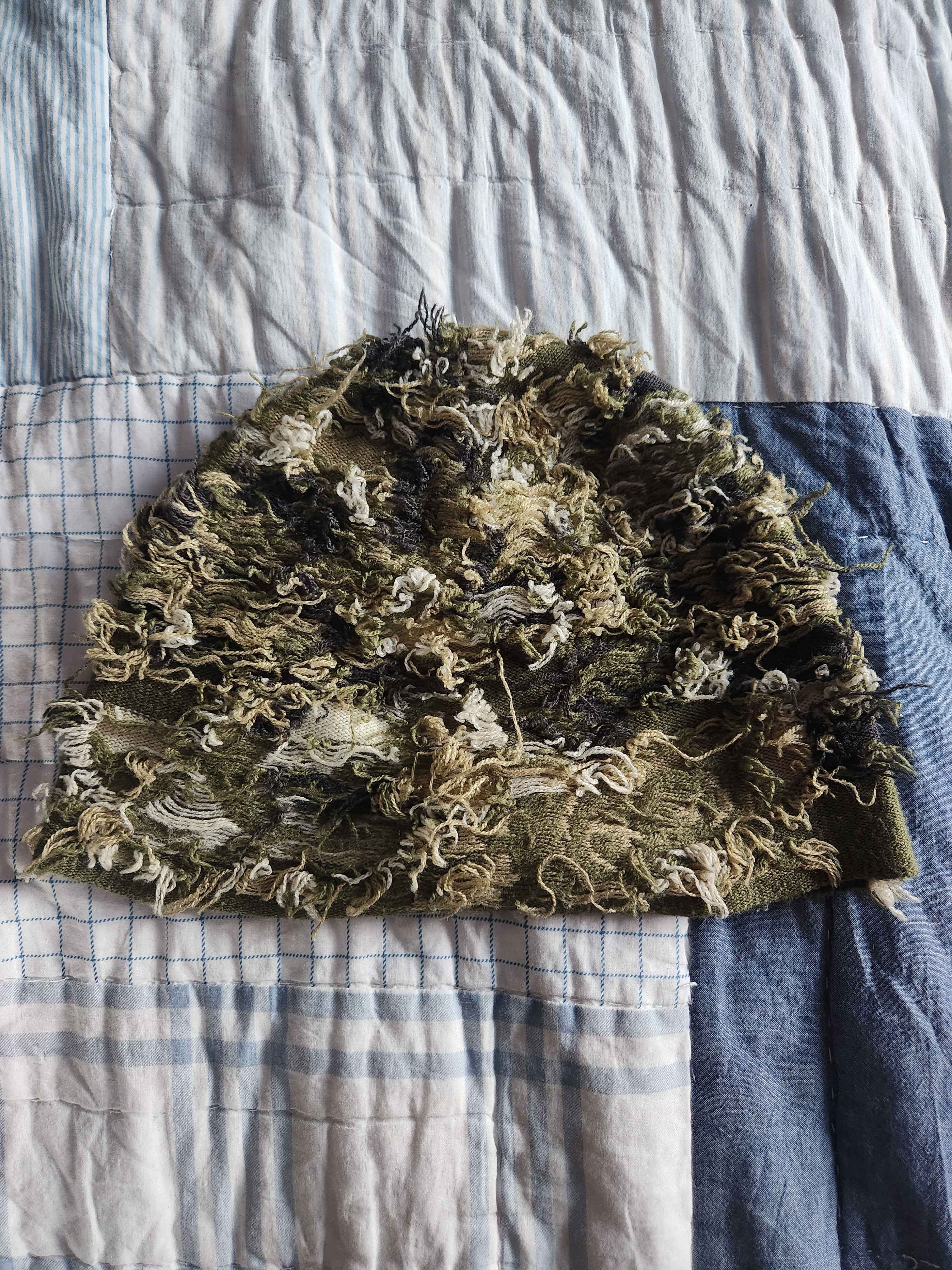 Happy99 Happy 99 black and green knitted visor brim cap | Grailed