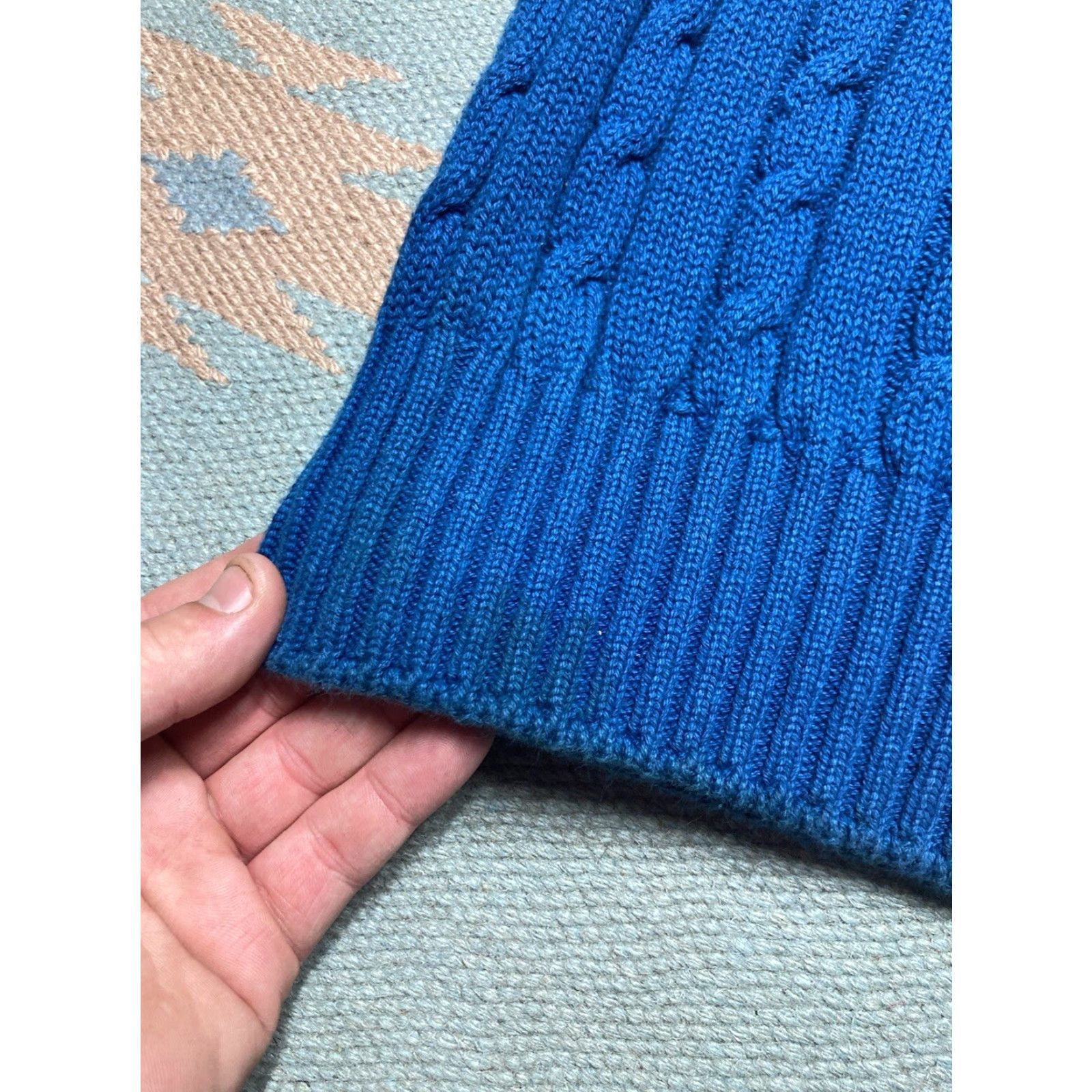 Jantzen VINTAGE Jantzen Crewneck Sweater Cable-Knit Heavyweight Blue Made in USA XL Mens Pullover Crew Neck Knit Size US XL / EU 56 / 4 - 6 Thumbnail