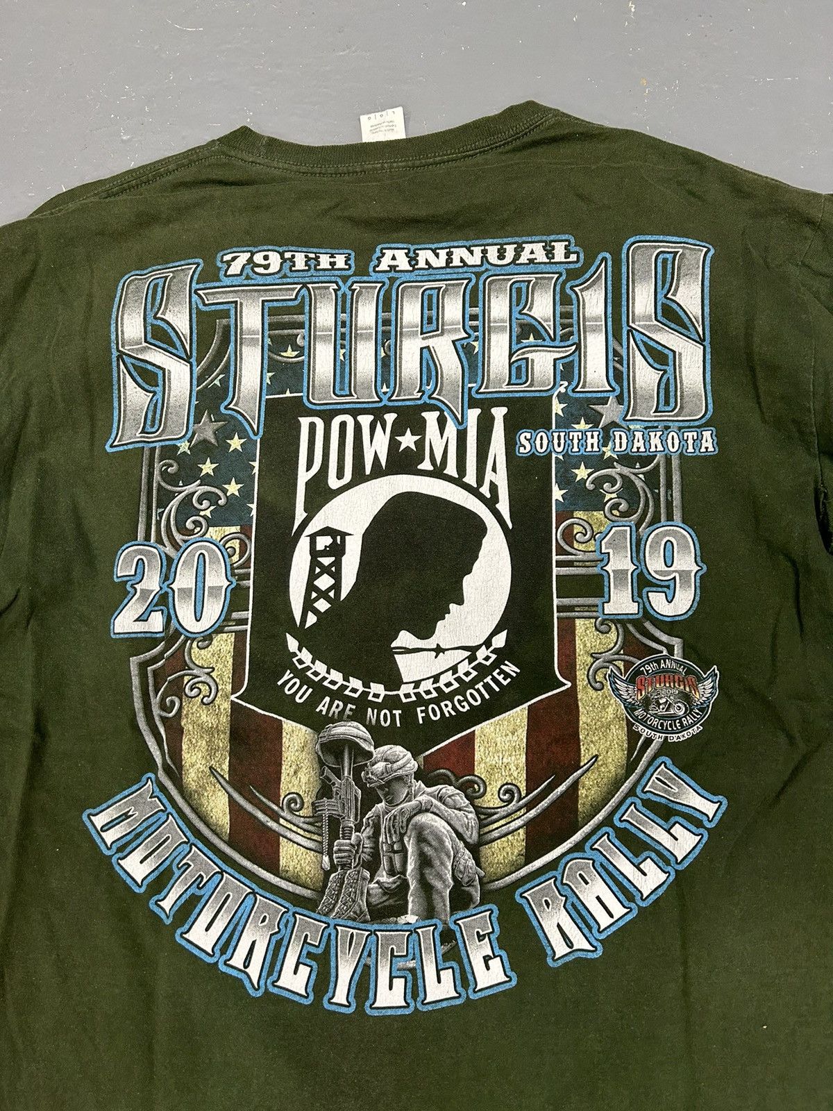 Harley Davidson × Vintage Crazy Vintage Y2K Essential Sturgis POW Green Longsleeve Tee Size US L / EU 52-54 / 3 - 2 Thumbnail