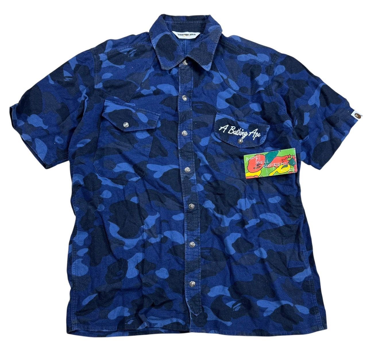 Bape BAPE blue camo Short sleevde shirt Size US L / EU 52-54 / 3 - 1 Thumbnail