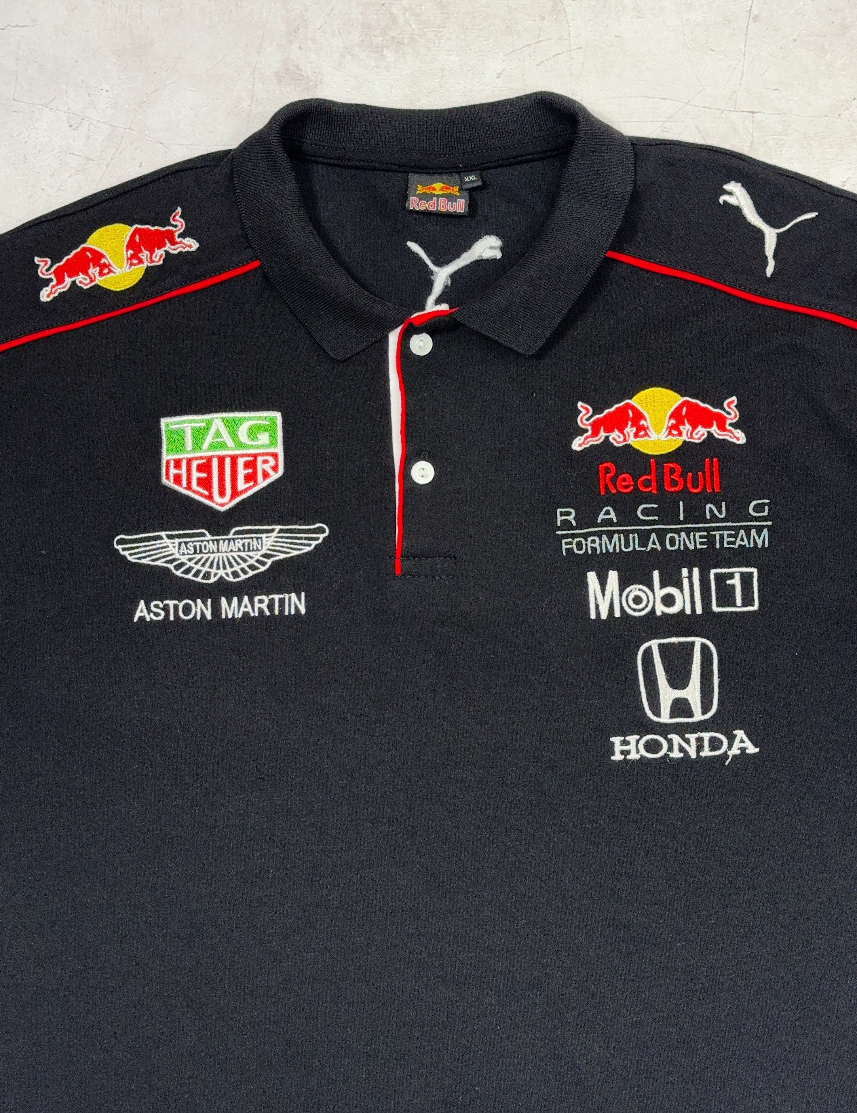 Formula 1 × Vintage Red Bull F1 Team Polo T-Shirt Mobil1 Pirelli Size US L / EU 52-54 / 3 - 7 Thumbnail