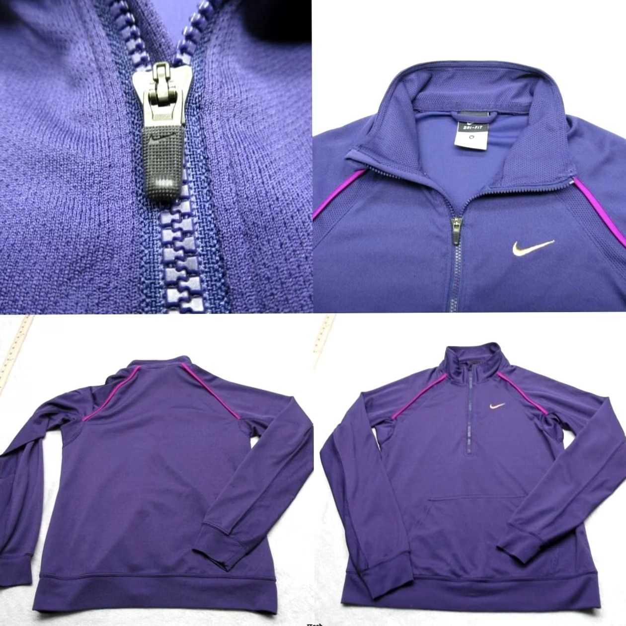 Nike Nike Dri-FIT Pullover Half Zip Medium Purple Pink Trim Run Hiking Wicking Womens Size M / US 6-8 / IT 42-44 - 2 Thumbnail