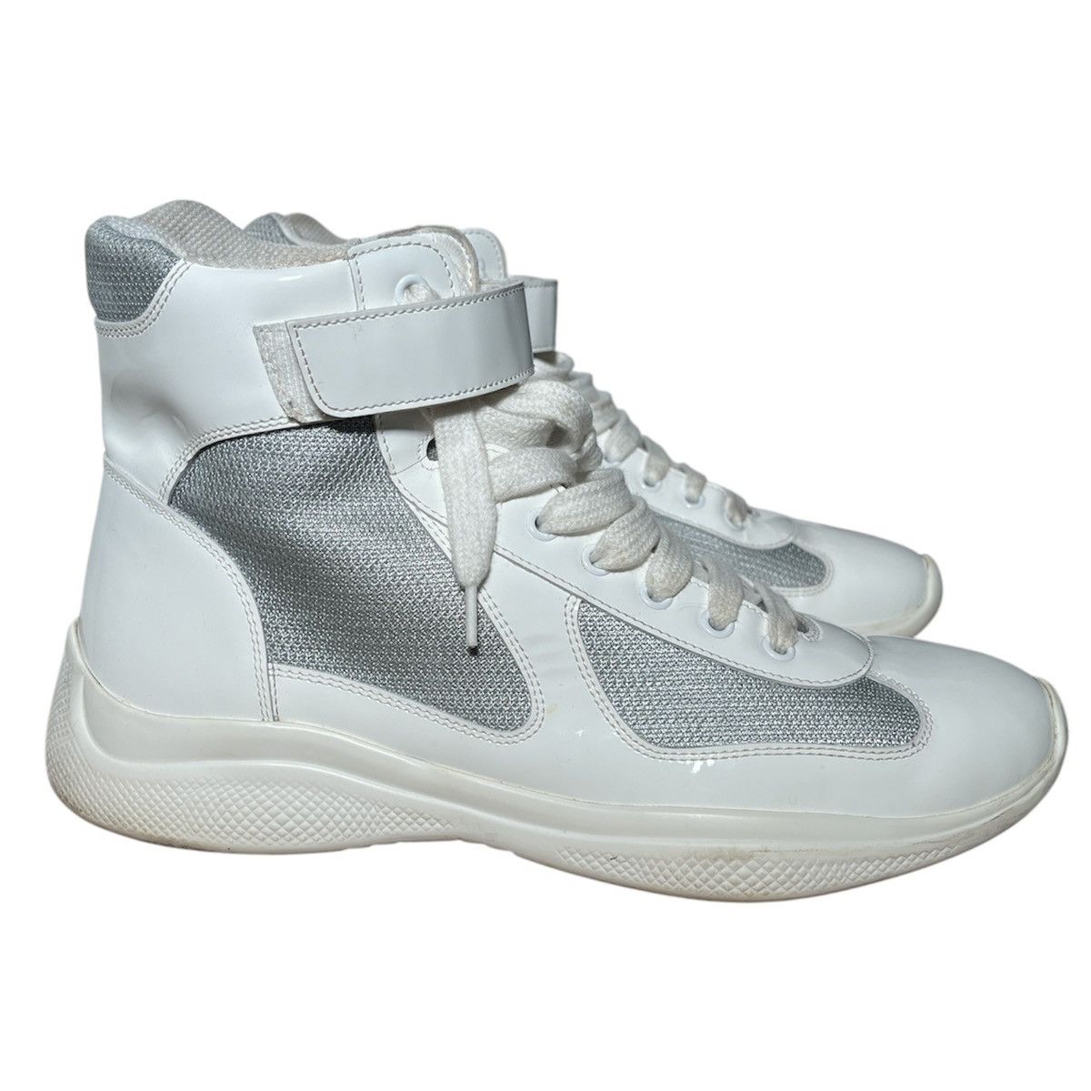 Prada white high top prada cup sneakers Size US 8.5 / EU 41-42 - 1 Thumbnail