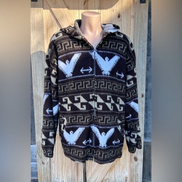Other Vintage Brown Aztec Firebird Fleece Hooded Zip Jacket~XXL~ Size US XXL / EU 58 / 5 - 1 Thumbnail