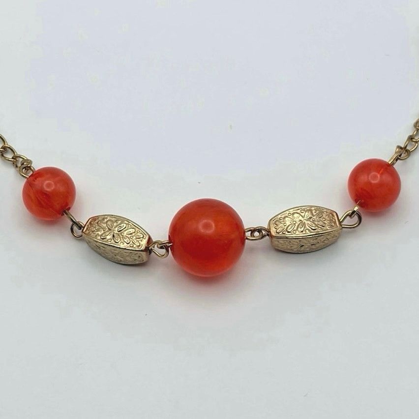 Other Red & Gold Bead Necklace Size ONE SIZE - 2 Thumbnail