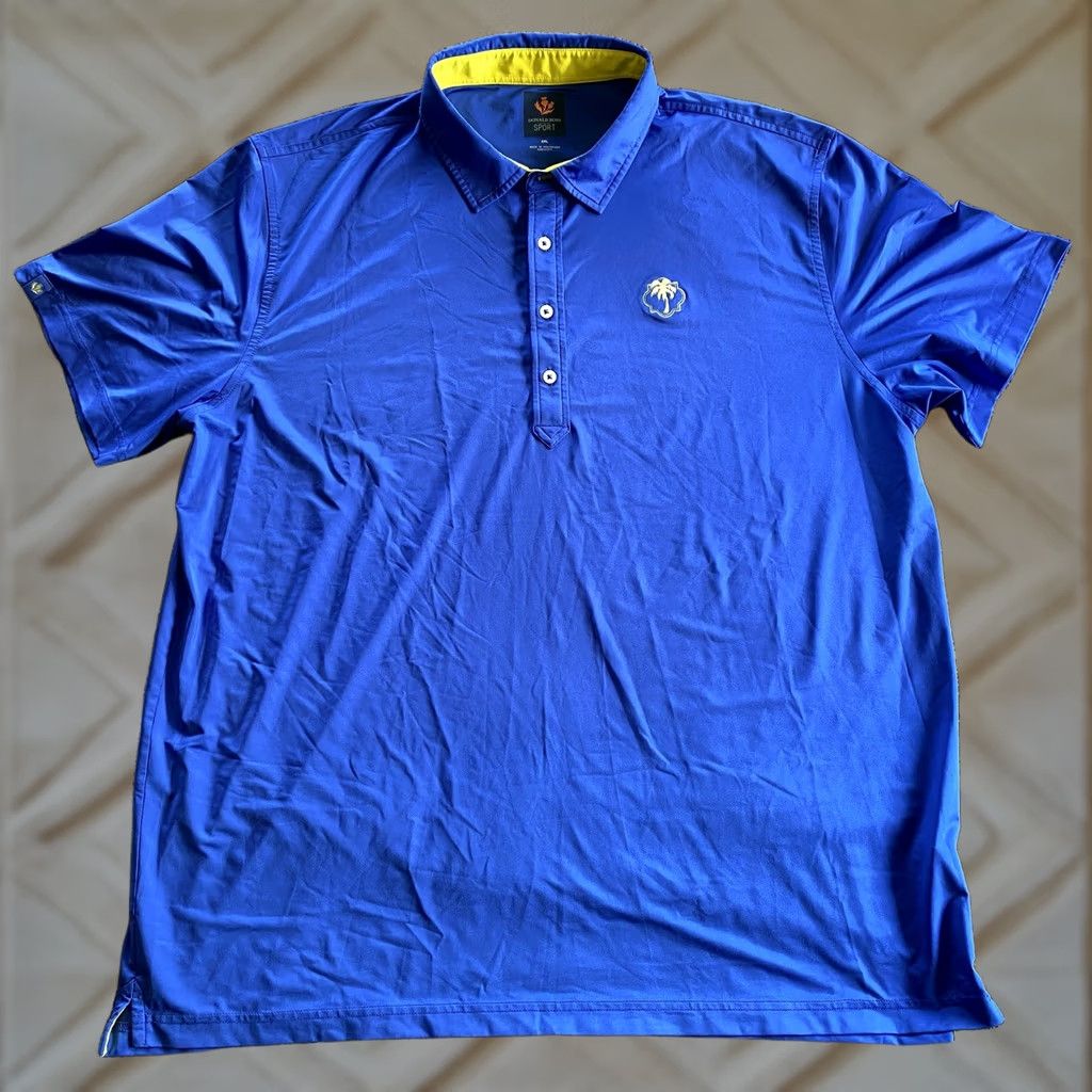 Vintage Donald Ross Sportswear Polo Shirt Palm Tree Mens 2XL Blue Golf Shirt Polo Men 2XL Size US XXL / EU 58 / 5 - 1 Thumbnail