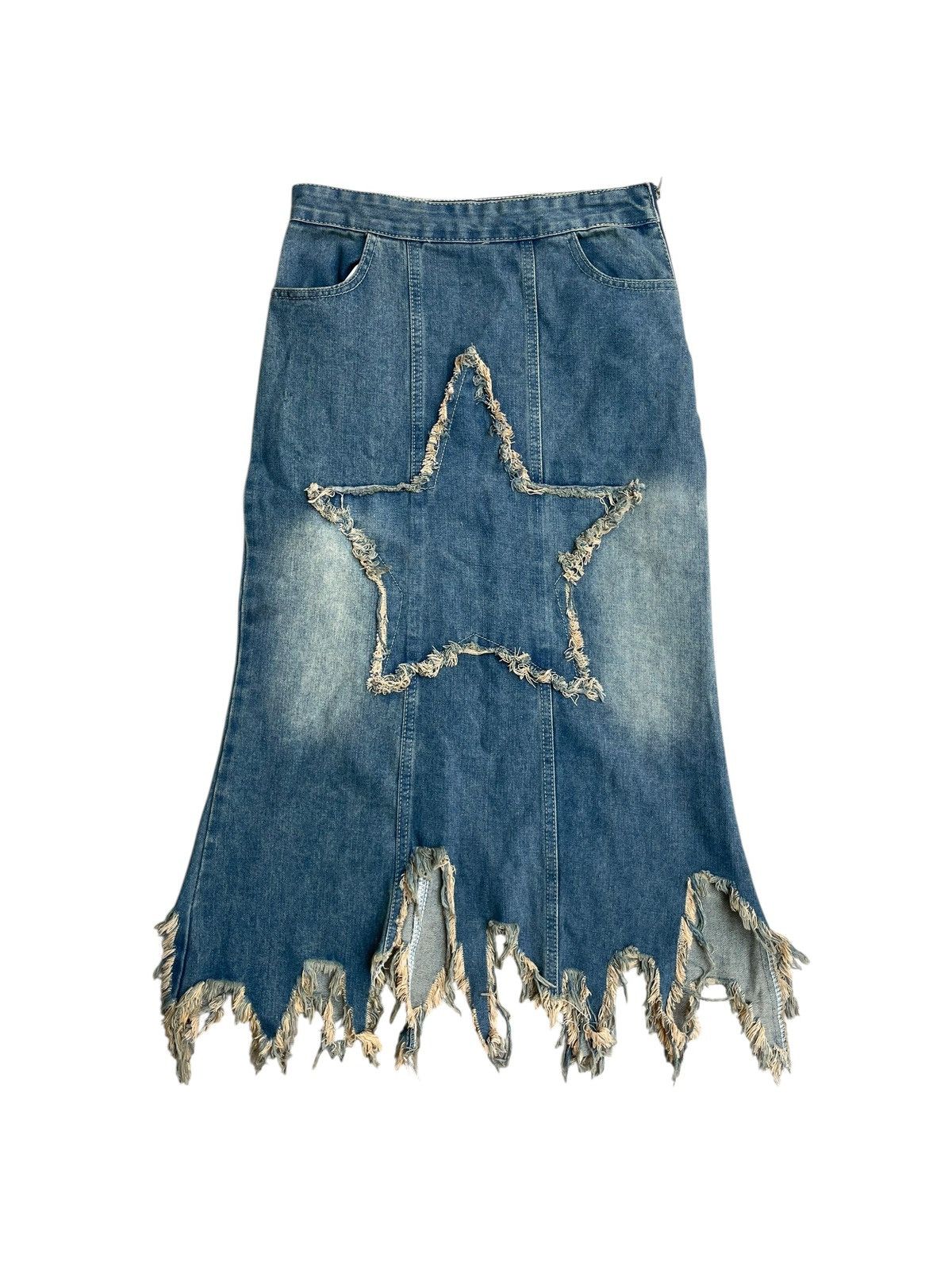 If Six Was Nine Unknown mud max patched star midi skirt gothic emo Size 28" / US 6 / IT 42 - 1 Thumbnail
