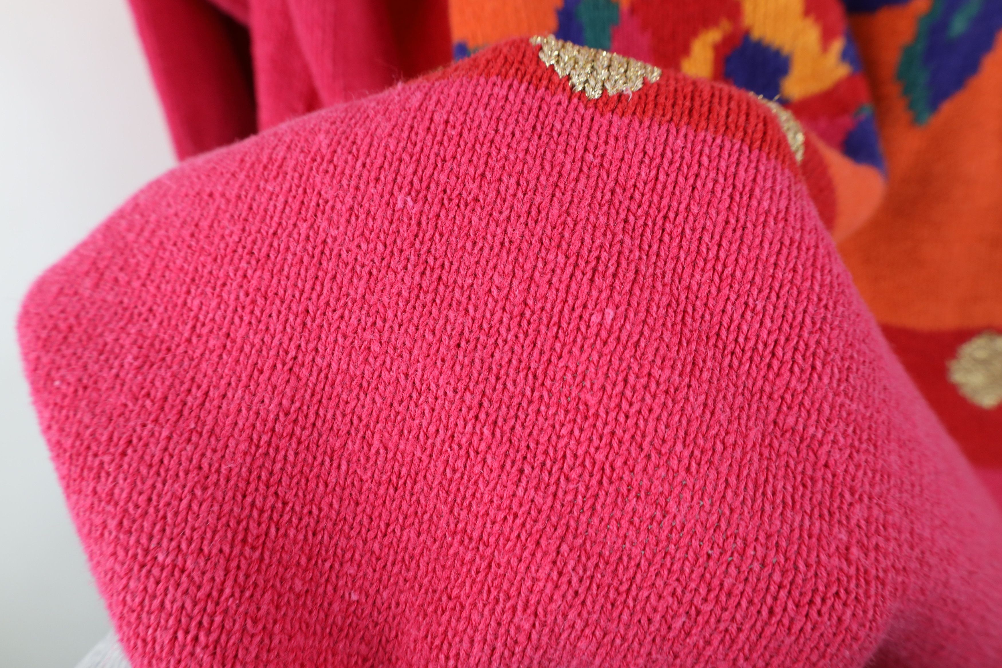 Vintage Vintage 90s Streetwear Flower Marled Knit Sweater Pink Size M / US 6-8 / IT 42-44 - 8 Thumbnail