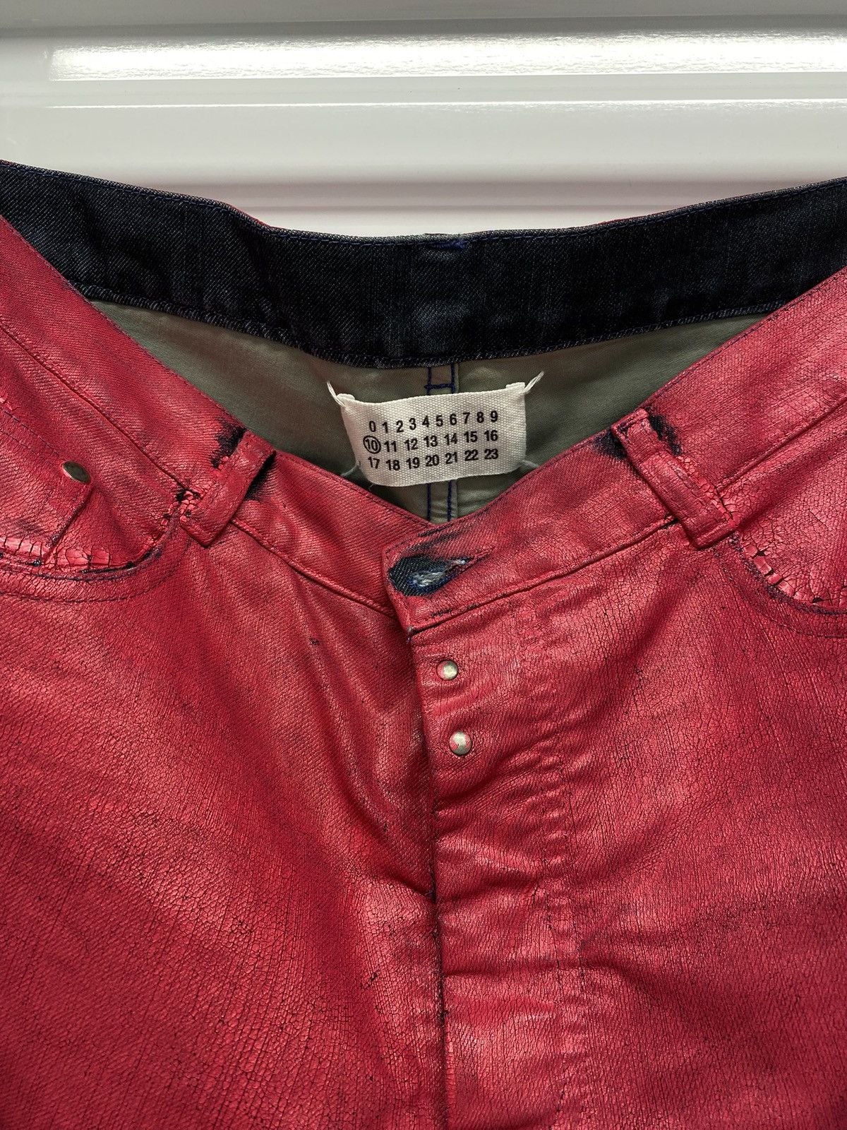 Maison Margiela Maison Martin Margiela Pink Painted Straight-Leg Jeans Size US 34 / EU 50 - 4 Thumbnail