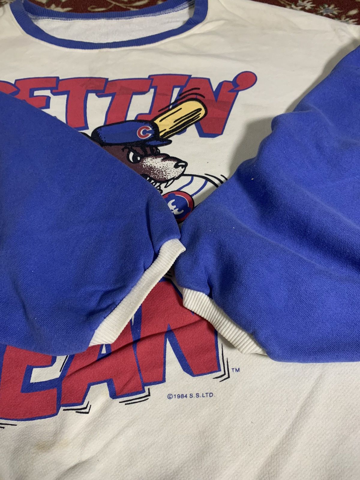 MLB × Vintage 1984 CHICAGO CUBS SWEATSHIRT RARE DESIGN Size US XL / EU 56 / 4 - 6 Thumbnail