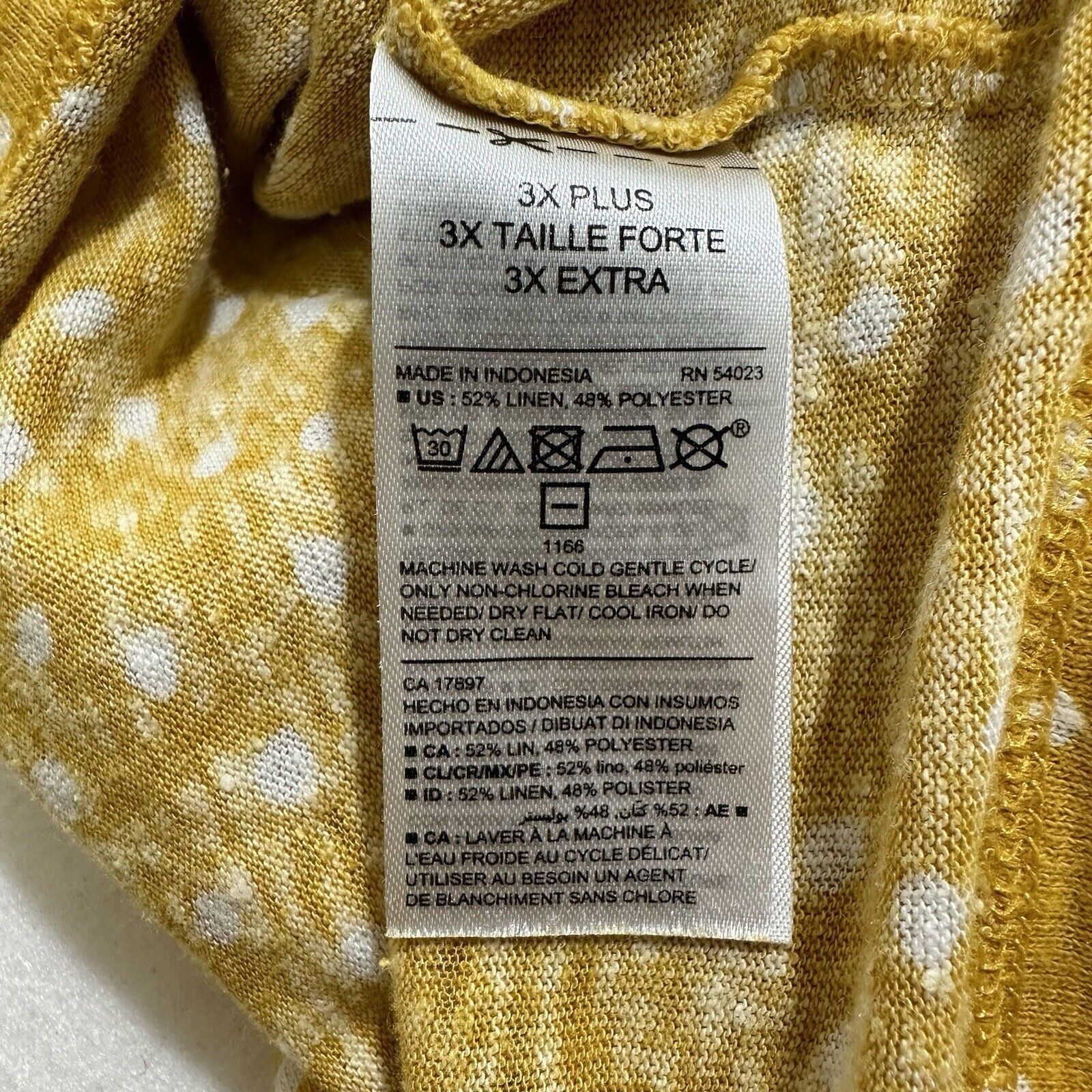Old Navy Old Navy Women's 3X Yellow White Polka Dot Linen Tank Top Size 3XL / US 20-22 - 4 Thumbnail