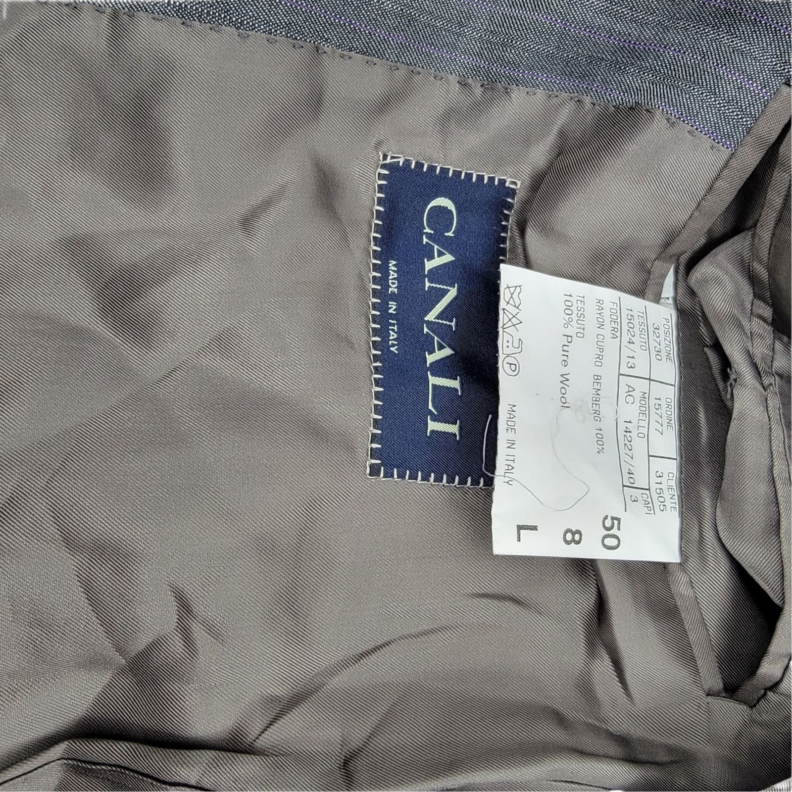Canali Canali wool blazer lined gray 2 button made in Italy sz 40L Size 40L - 7 Thumbnail
