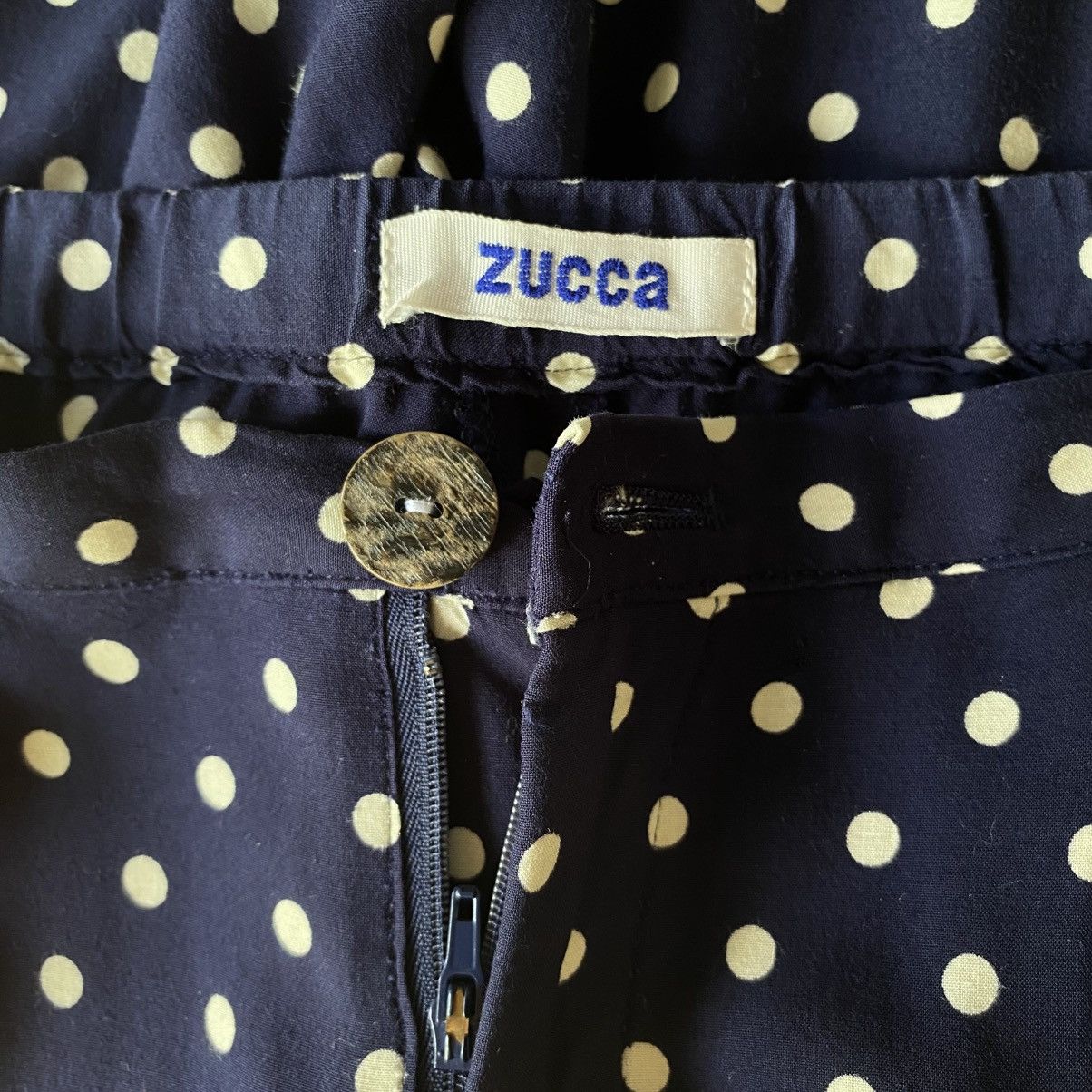 Zucca ZUCCA Navy Polka Dot Pants with Smocked Back Size 25" / US 0 / IT 36 - 9 Thumbnail