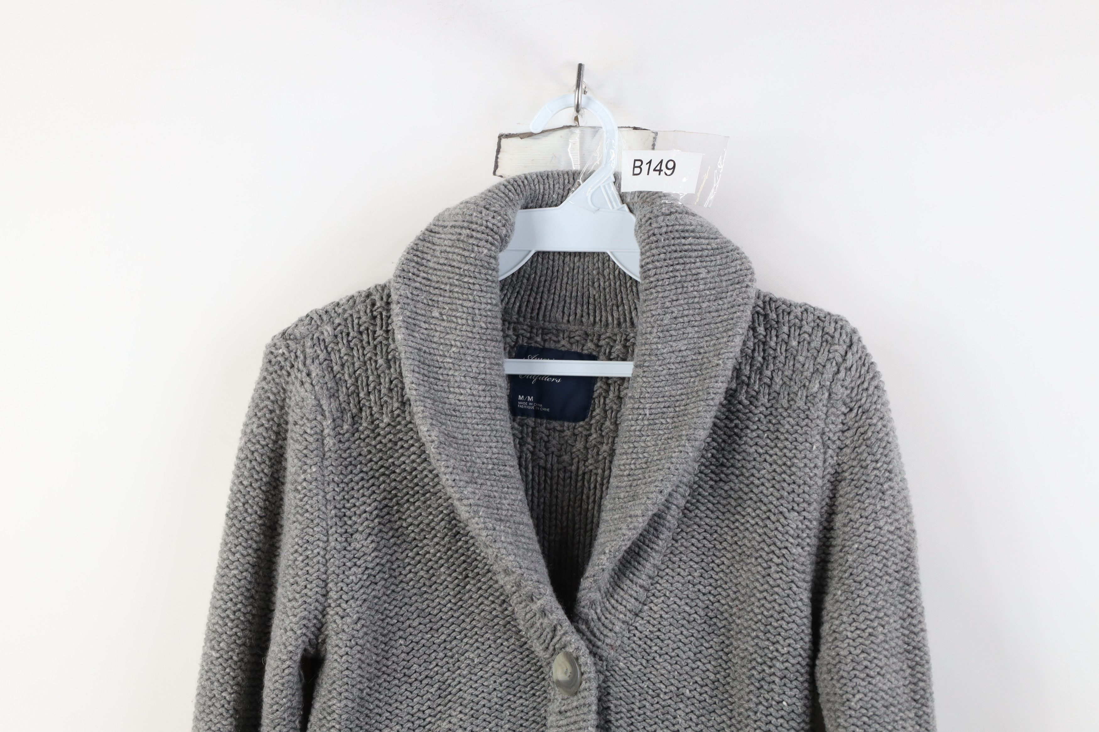 American Eagle Outfitters Vintage Y2K American Eagle Wool Chunky Knit Cardigan Sweater Size M / US 6-8 / IT 42-44 - 2 Thumbnail