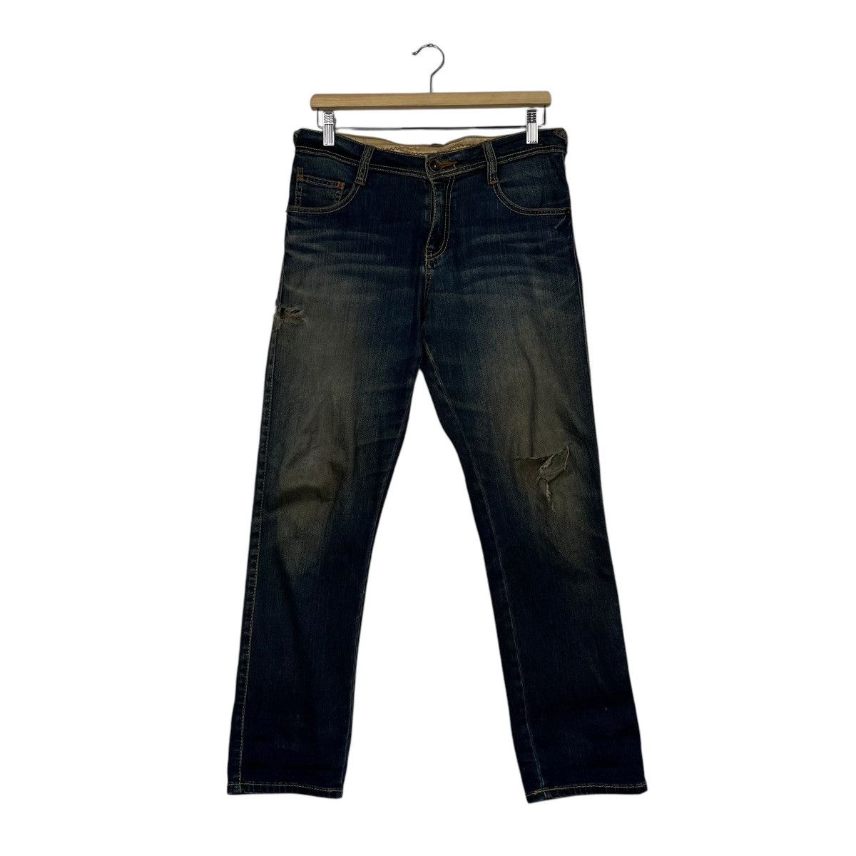 14th Addiction Vintage Daily Topics Distressed Buckle Denim Jeans Size 31" - 1 Thumbnail