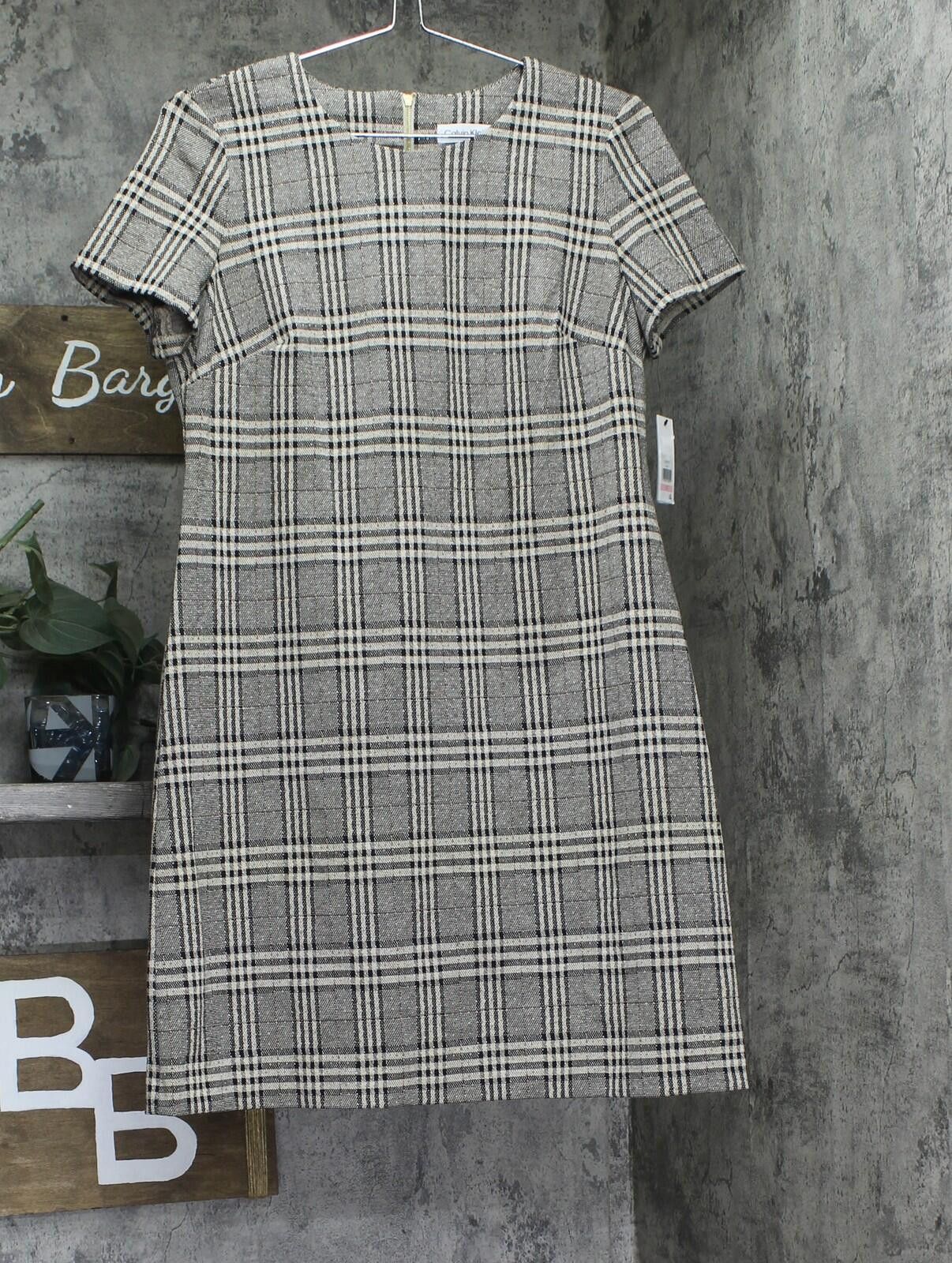 Calvin Klein Nwt Calvin Klein Sheath Dress Cd3pxc5t Khaki Multi 10 Size L / US 10 / IT 46 - 1 Thumbnail