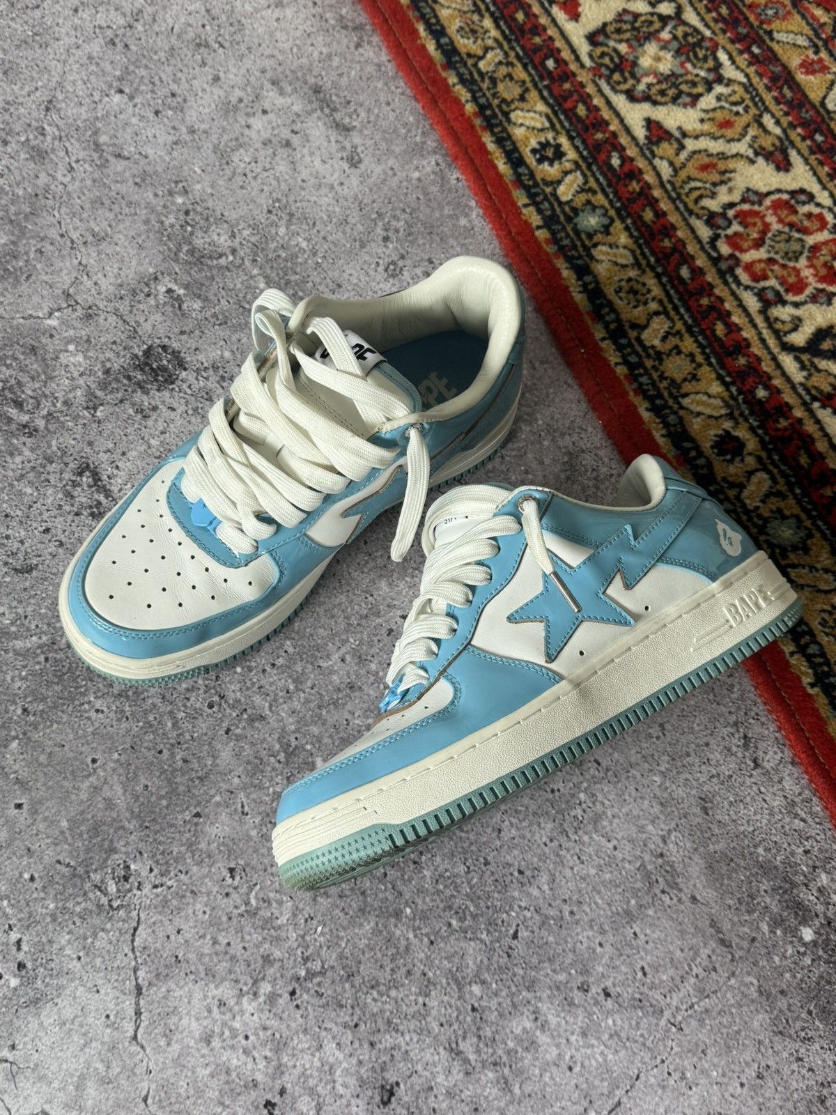 Bape A bathink ape Bape sta snikers shoes mens blue white 8.5 26 Size US 8.5 / EU 41-42 - 1 Thumbnail
