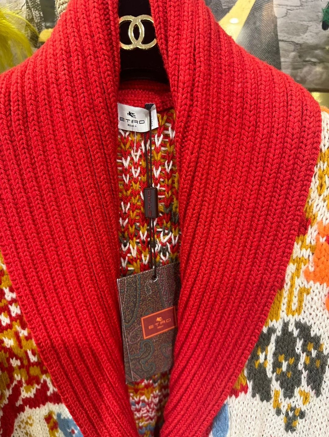 Etro Etro New Season Oversized Multicolor Wool knit Cardigan Size XL / US 12-14 / IT 48-50 - 4 Thumbnail