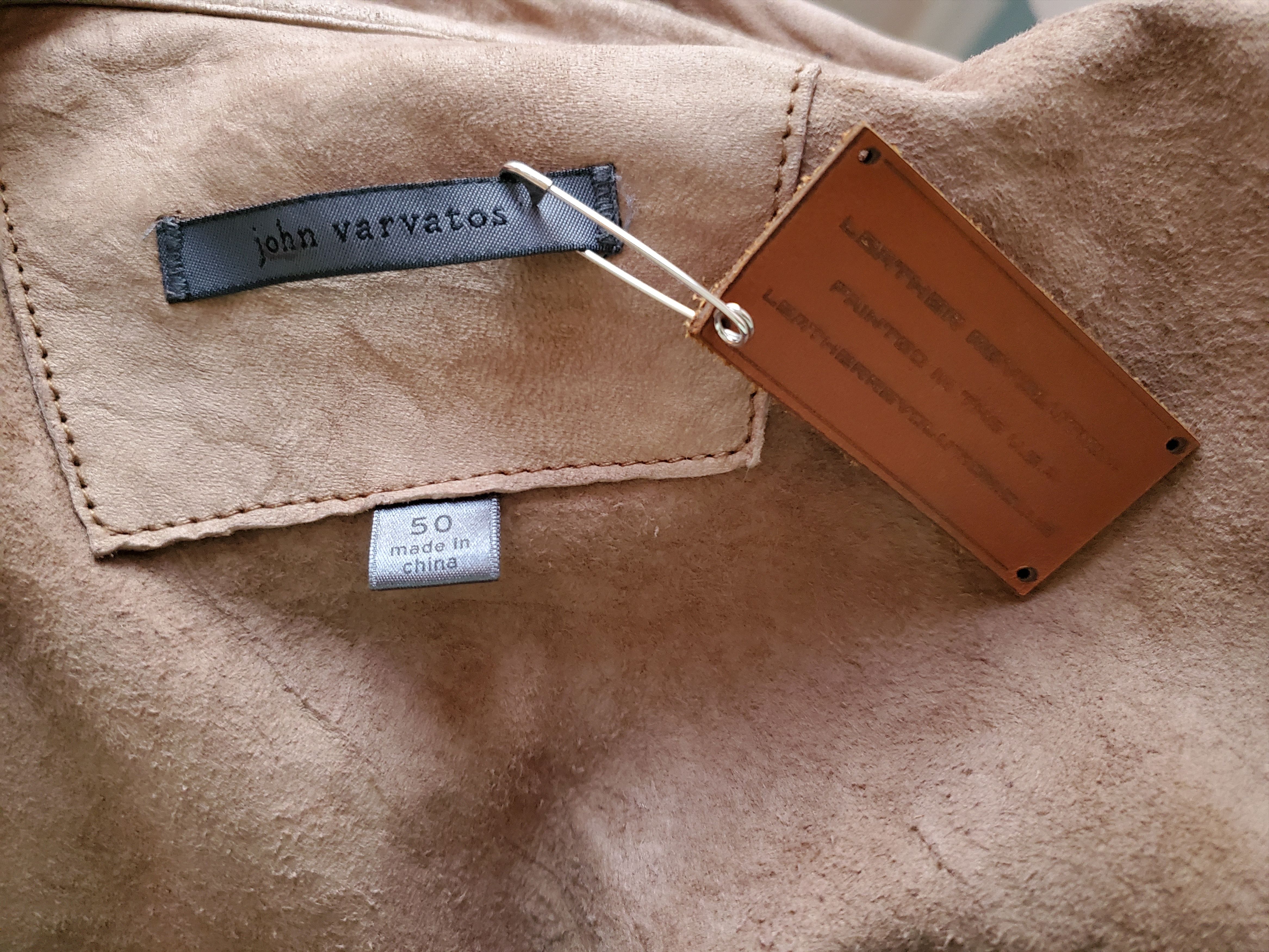 John Varvatos leather shirt tie dyed blazer beige brown cowboy Sm Med 50 Size US M / EU 48-50 / 2 - 4 Thumbnail