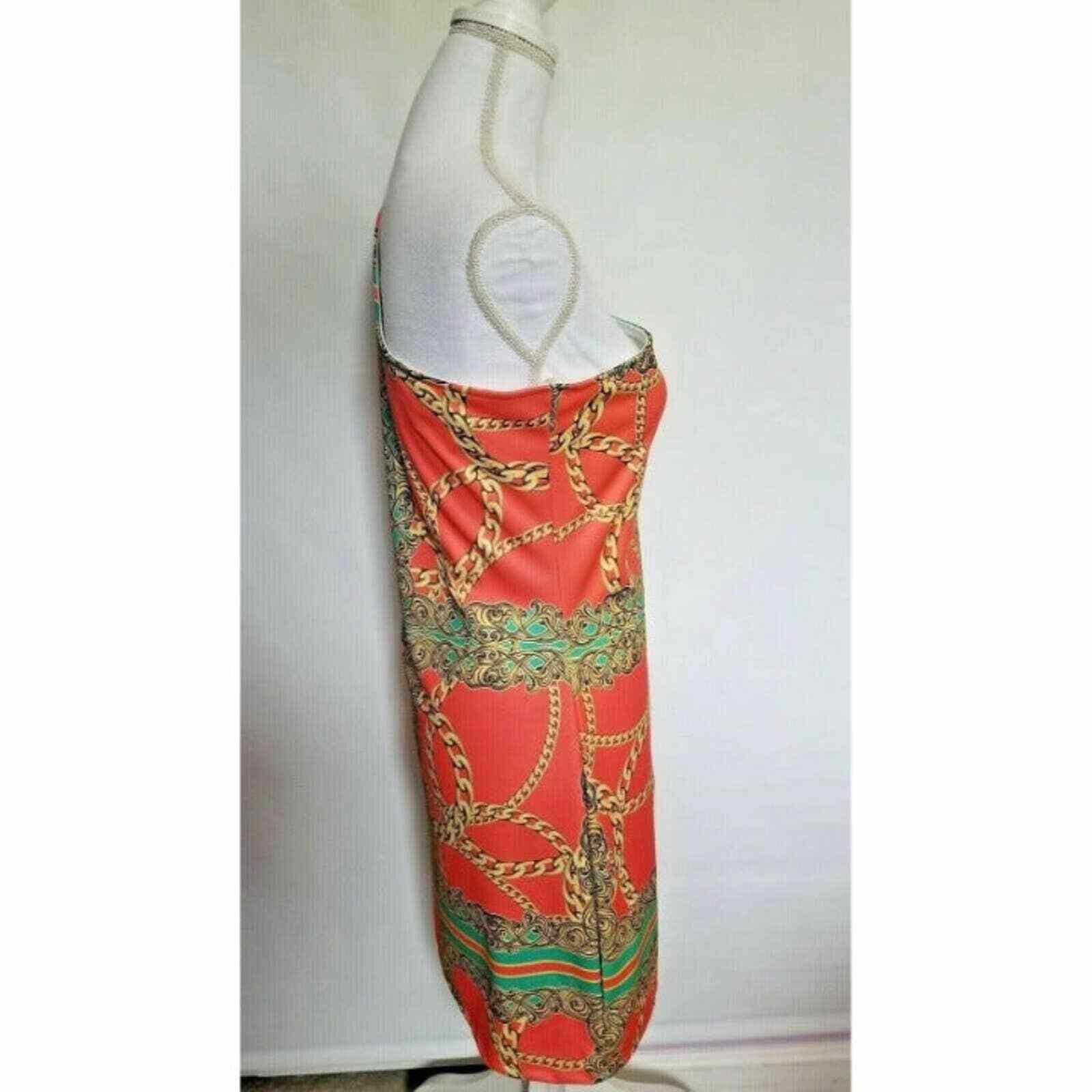 Other B Sharp Juniors Woman's Large L Dress Orange Chain Detailin Size L / US 10 / IT 46 - 7 Thumbnail