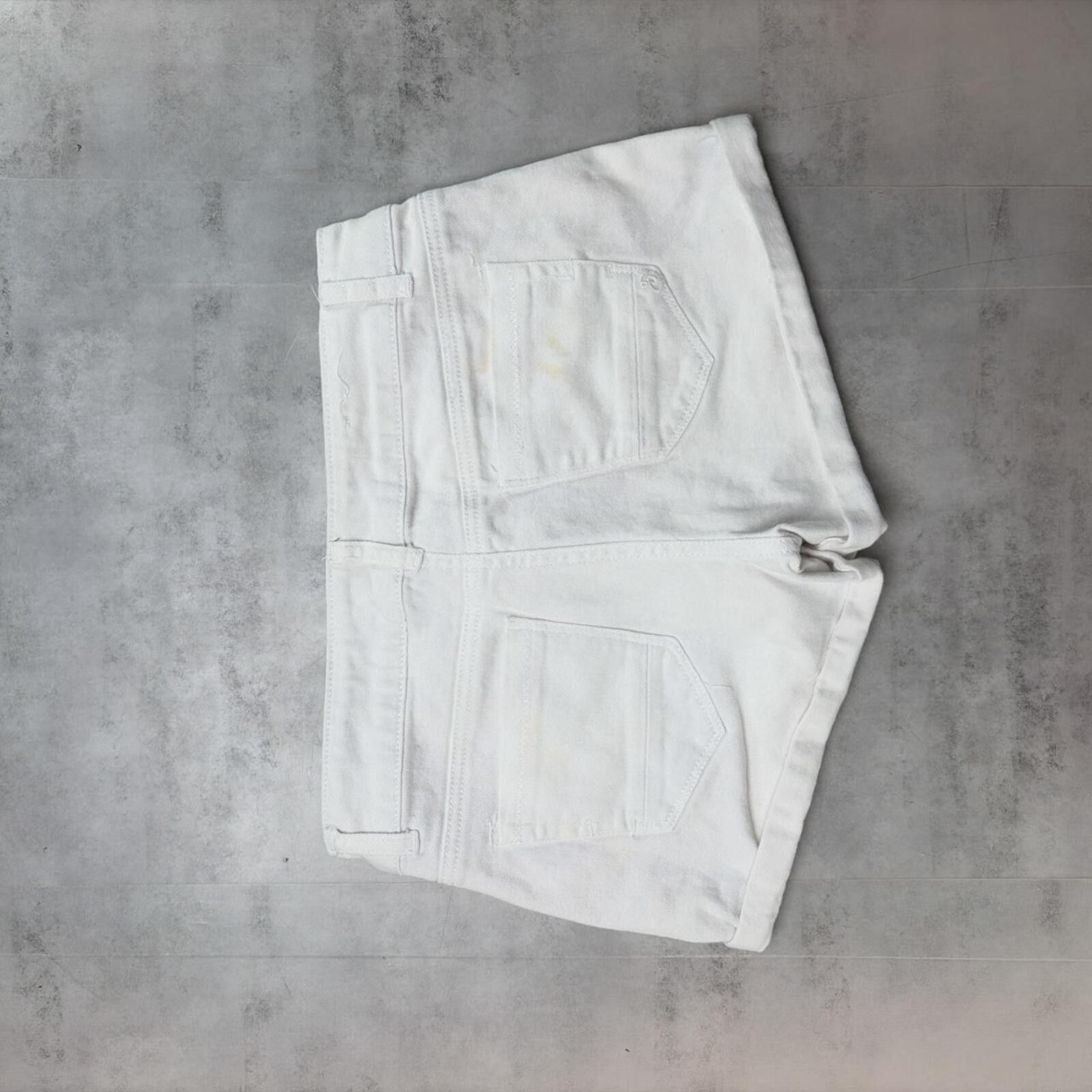 Other Y2K White Indigo Reign Grunge Gothic Mini Denim Shorts Size 32" / US 10 / IT 46 - 2 Thumbnail