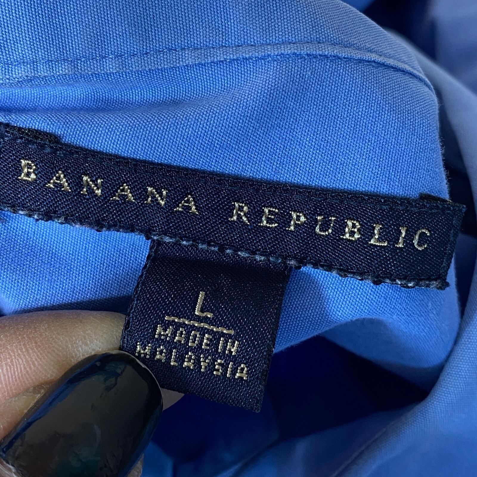 Banana Republic Banana Republic Black Label Men's Blue Button-Down Shirt Size Large Preppy Polo Size US L / EU 52-54 / 3 - 3 Thumbnail